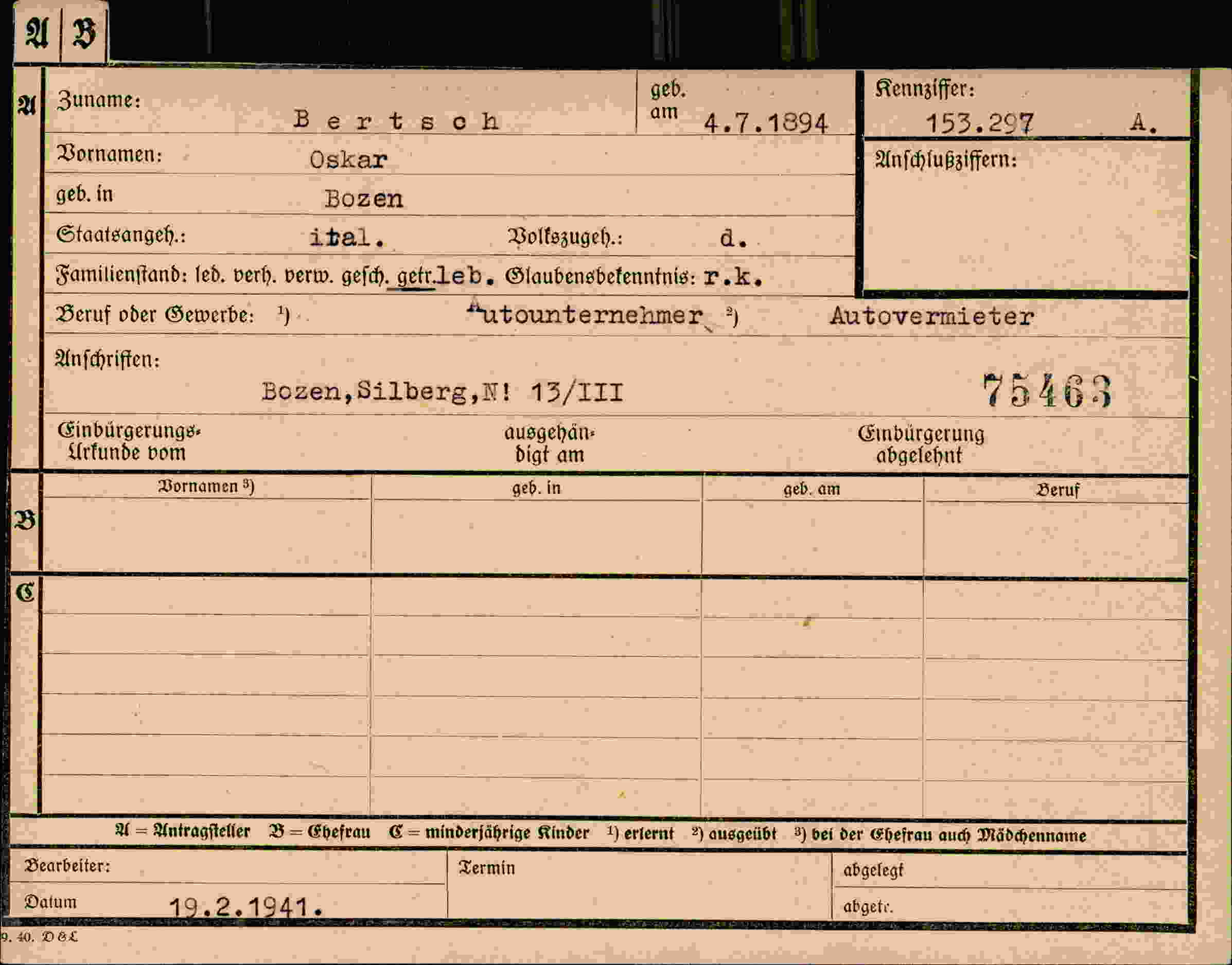 Dokument für Oskar Bertsch