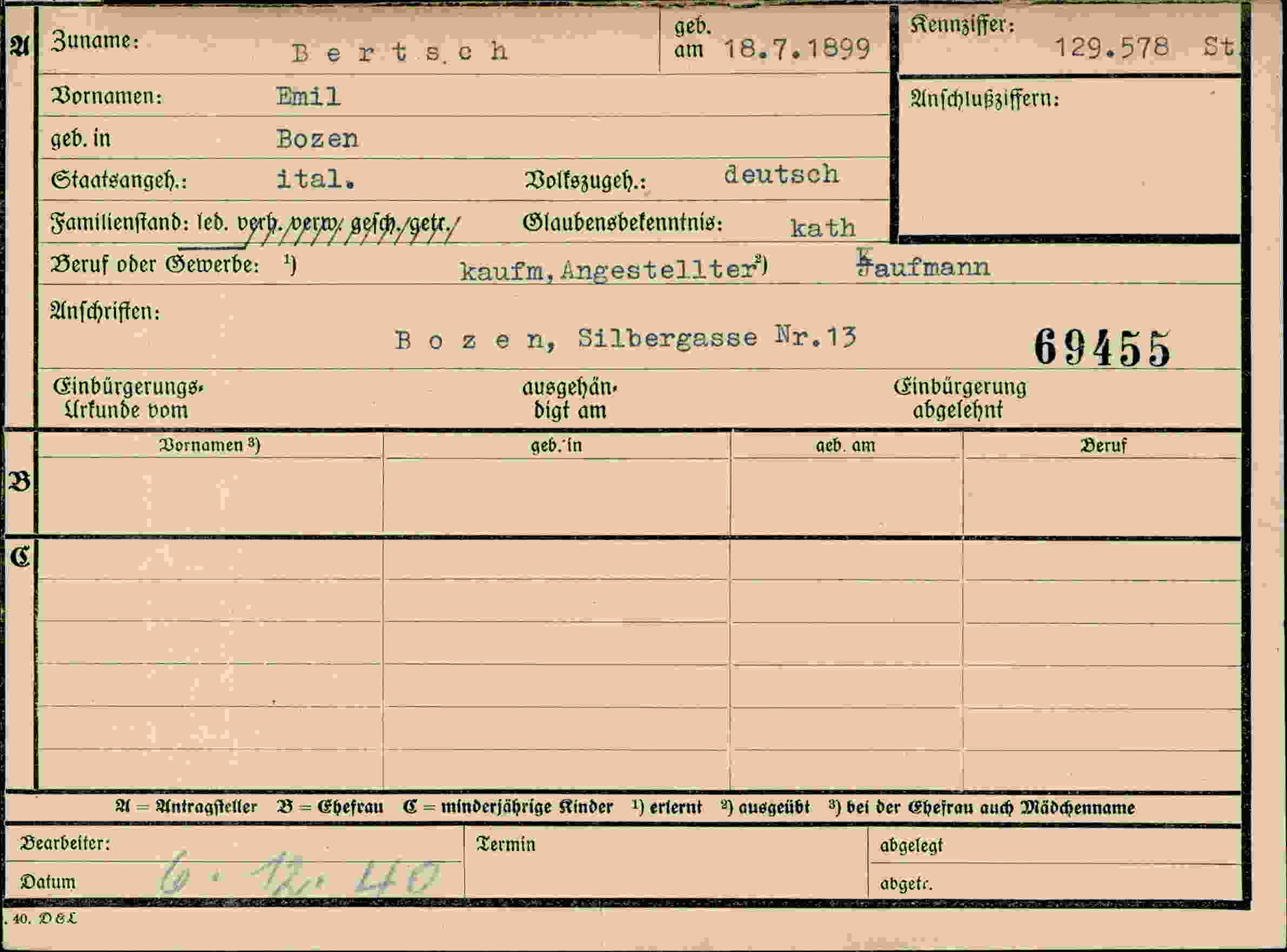 Dokument für Emil Bertsch