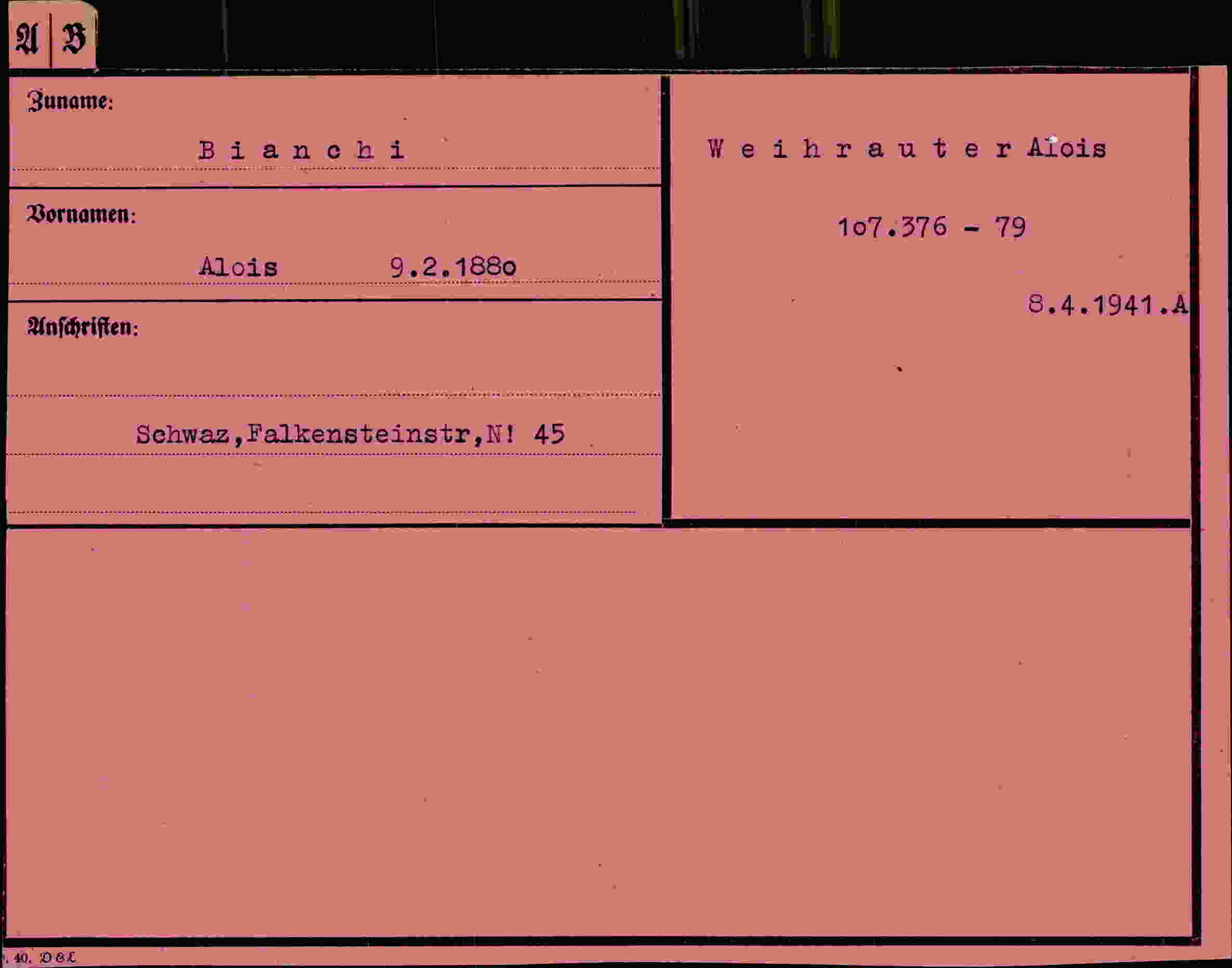 Vorderseite des Dokuments