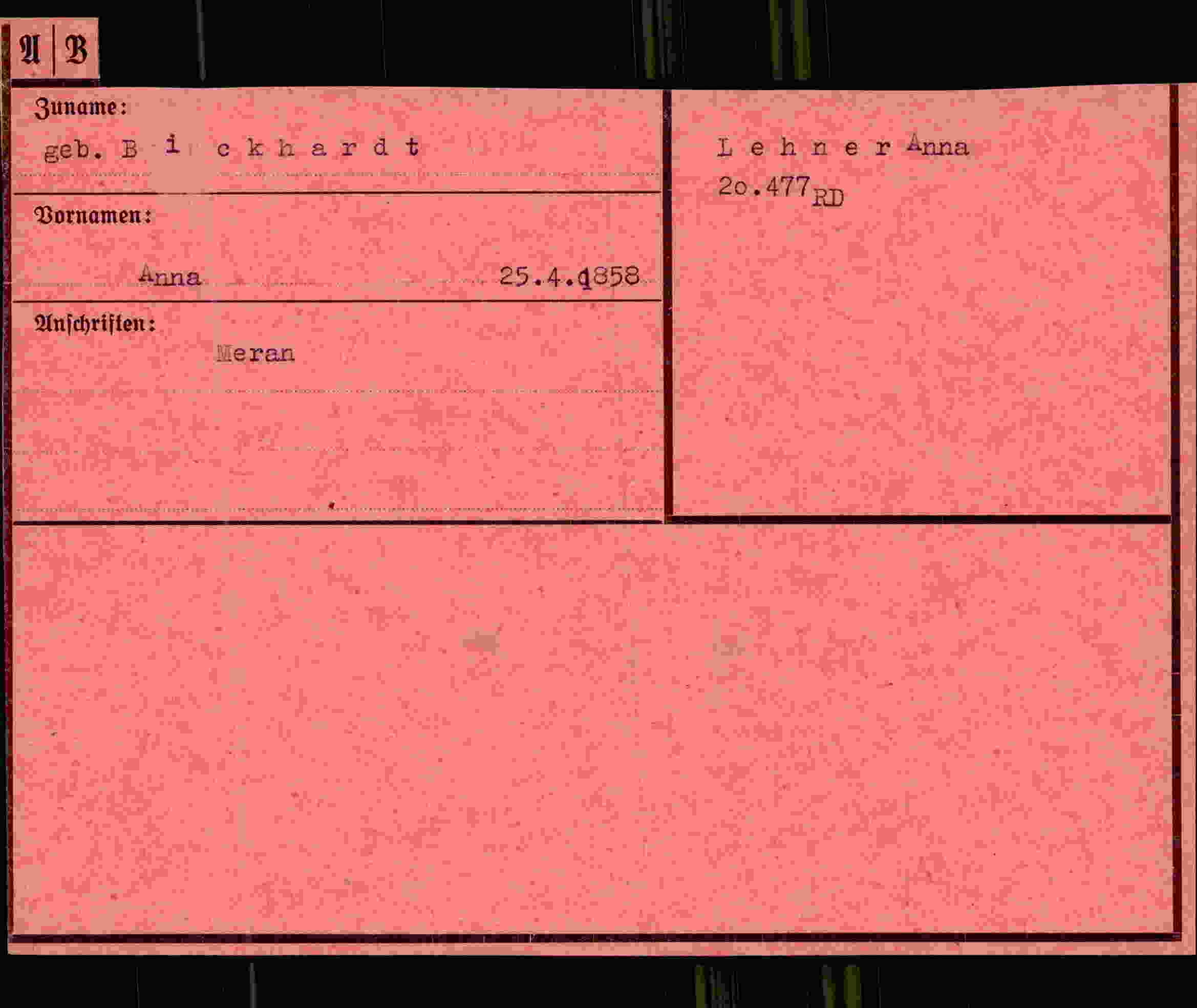 Vorderseite des Dokuments