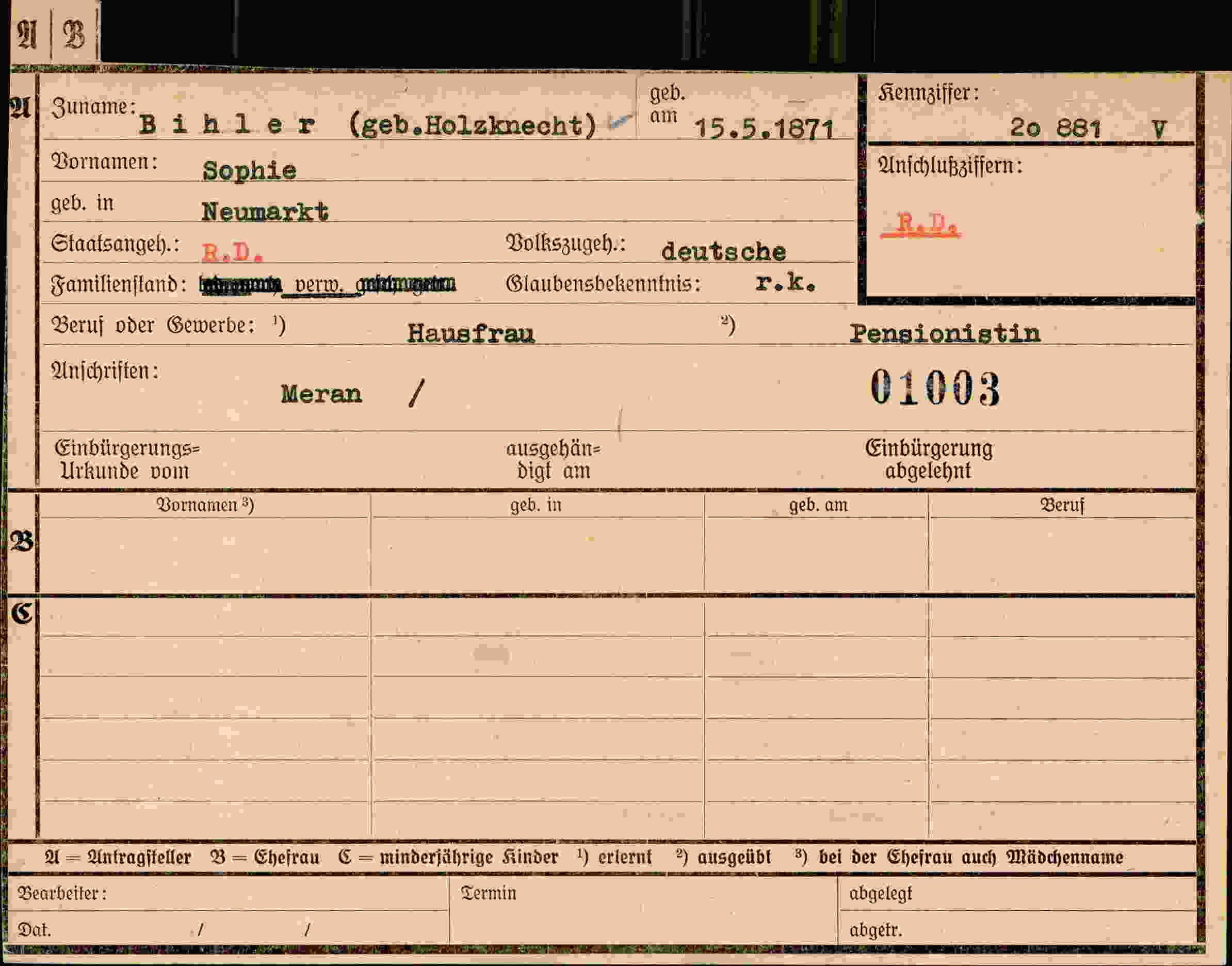 Dokument für  Bihler