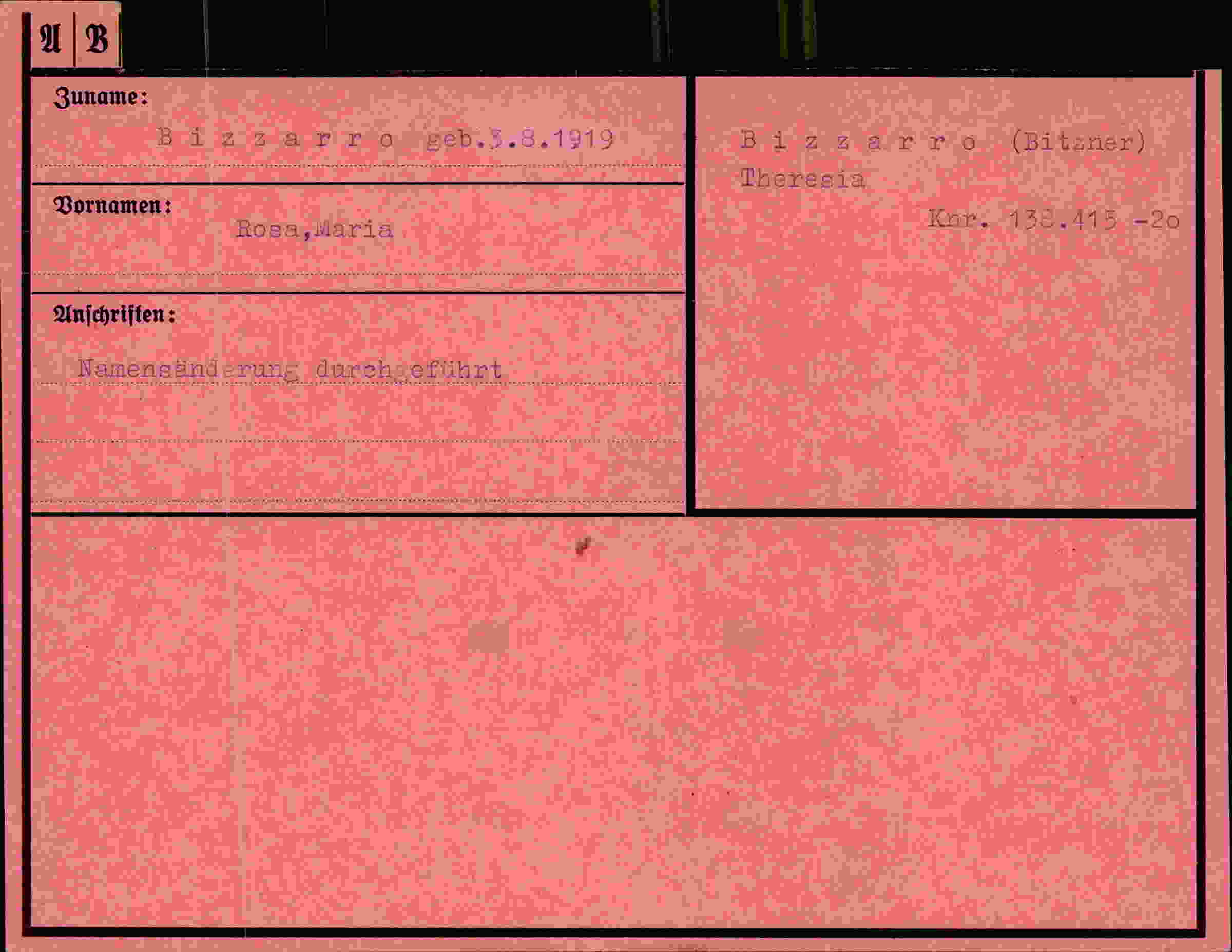 Vorderseite des Dokuments