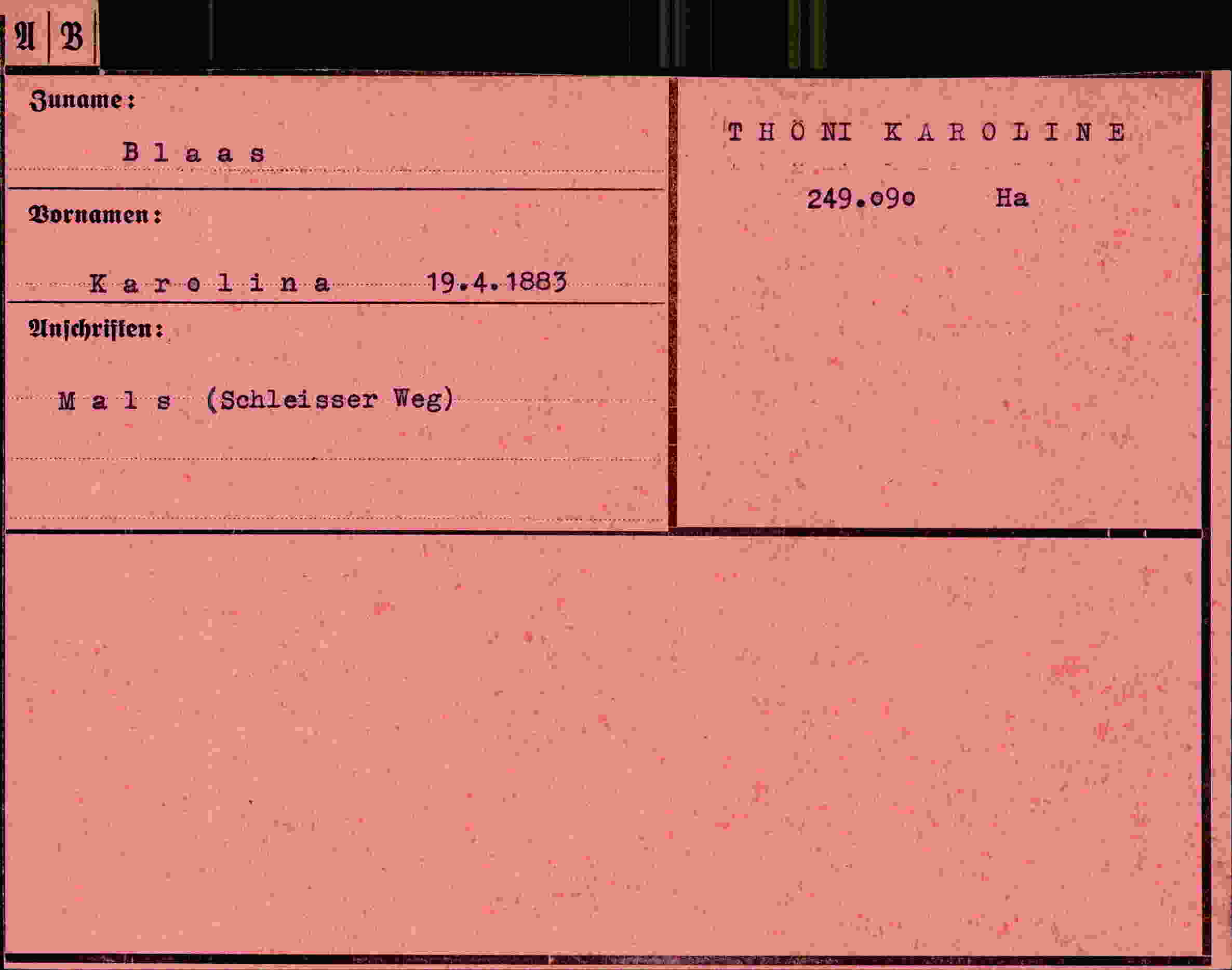 Vorderseite des Dokuments