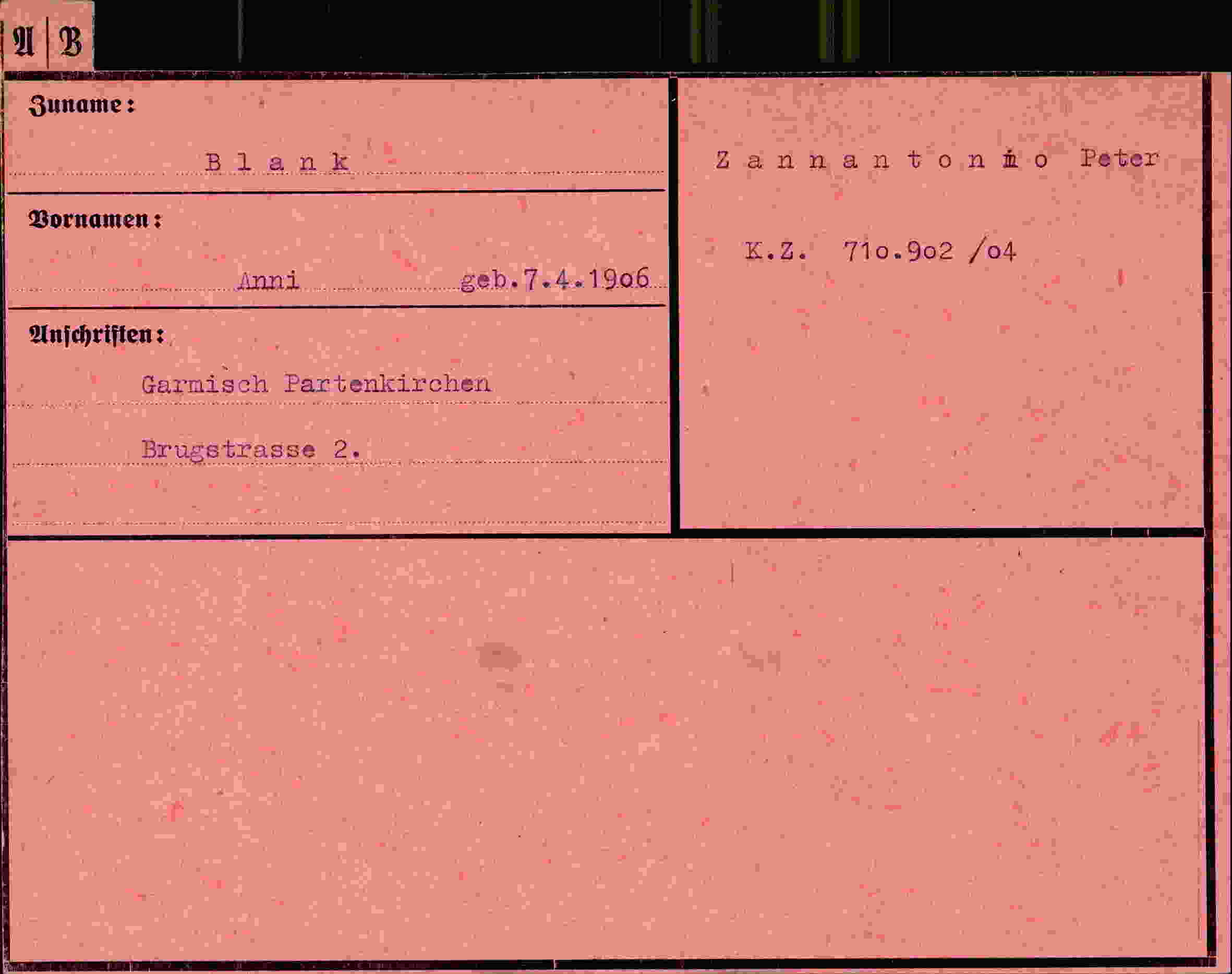 Vorderseite des Dokuments