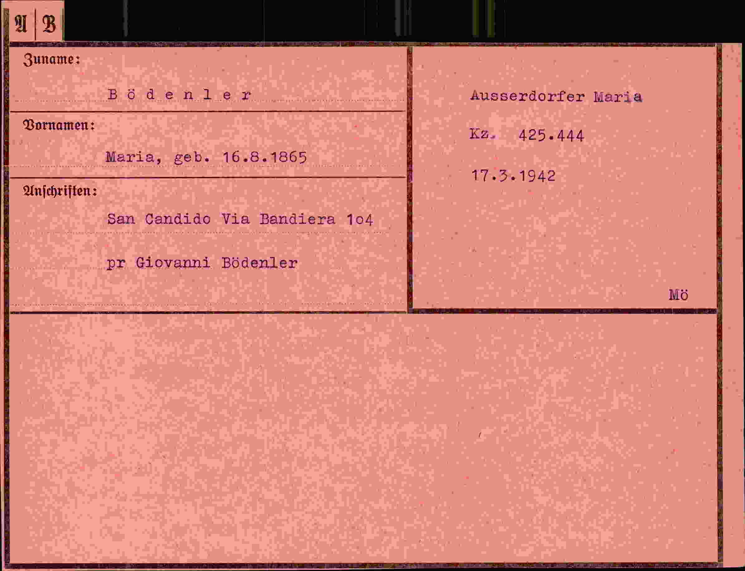Vorderseite des Dokuments