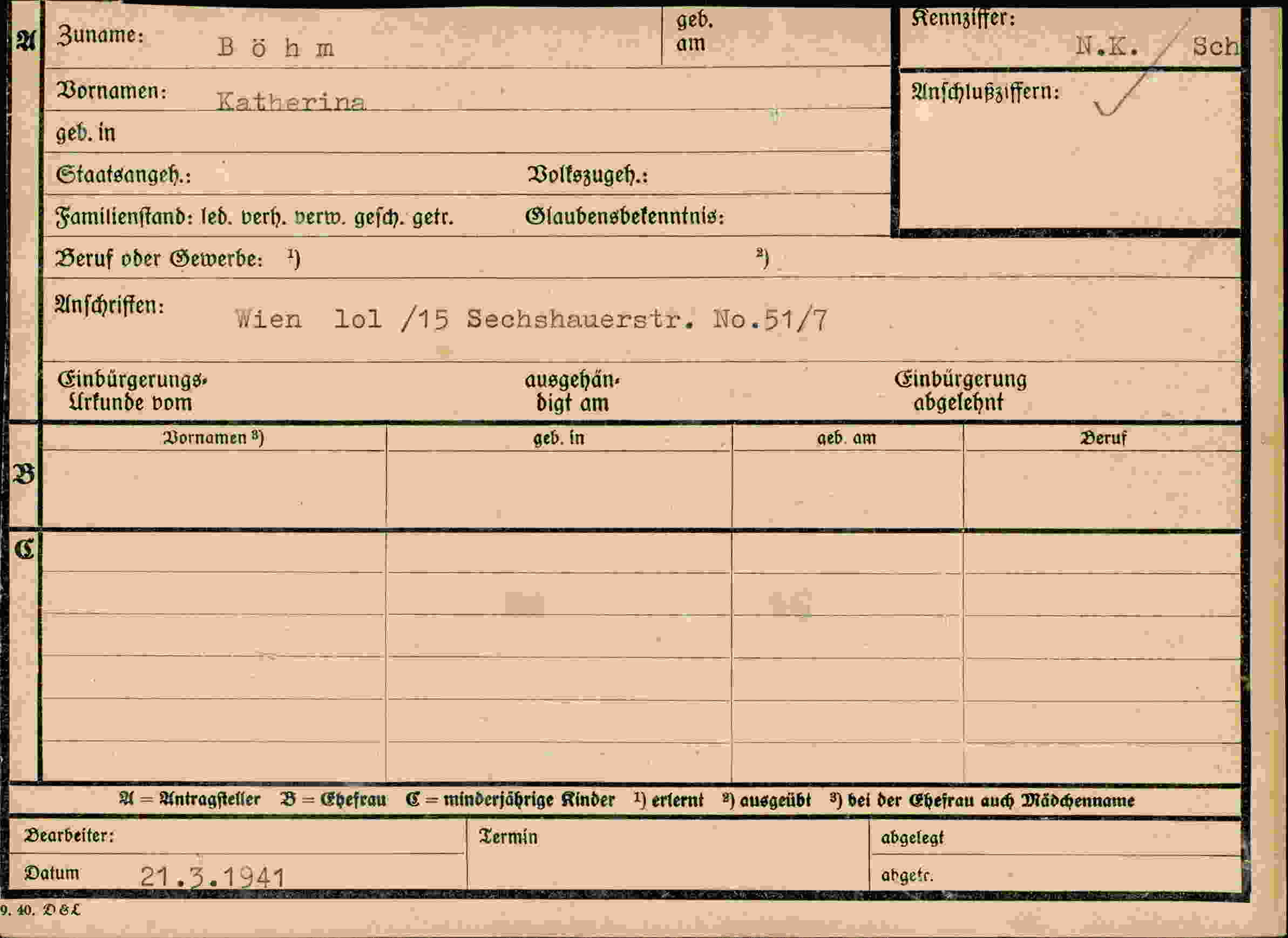 Vorderseite des Dokuments