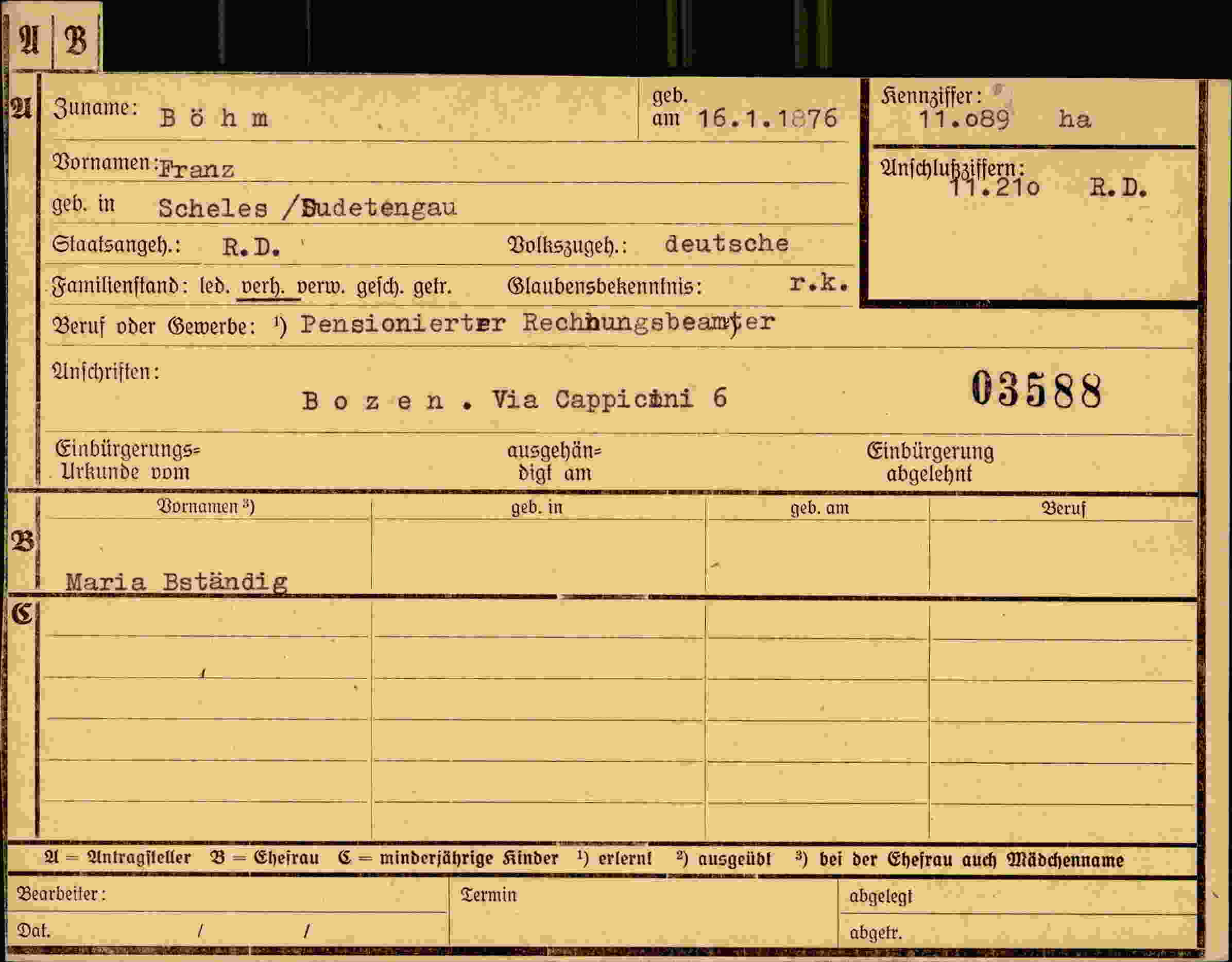 Dokument für Franz Böhm