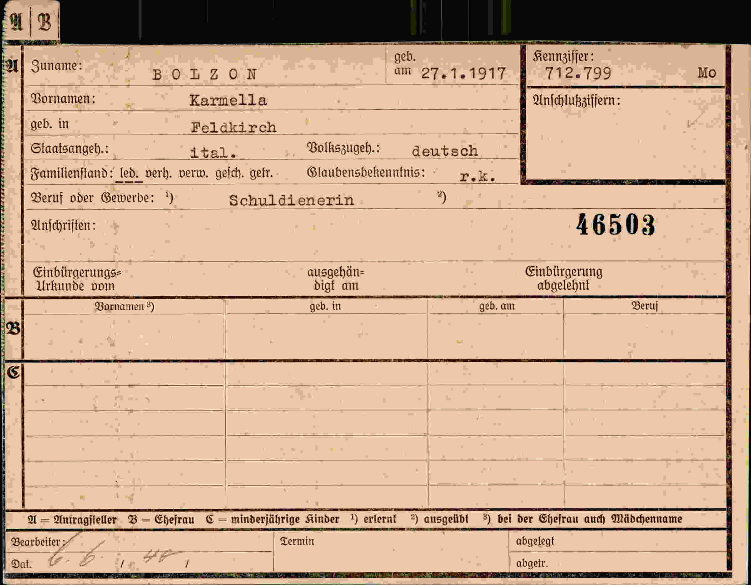 Dokument für Karmella Bolzon