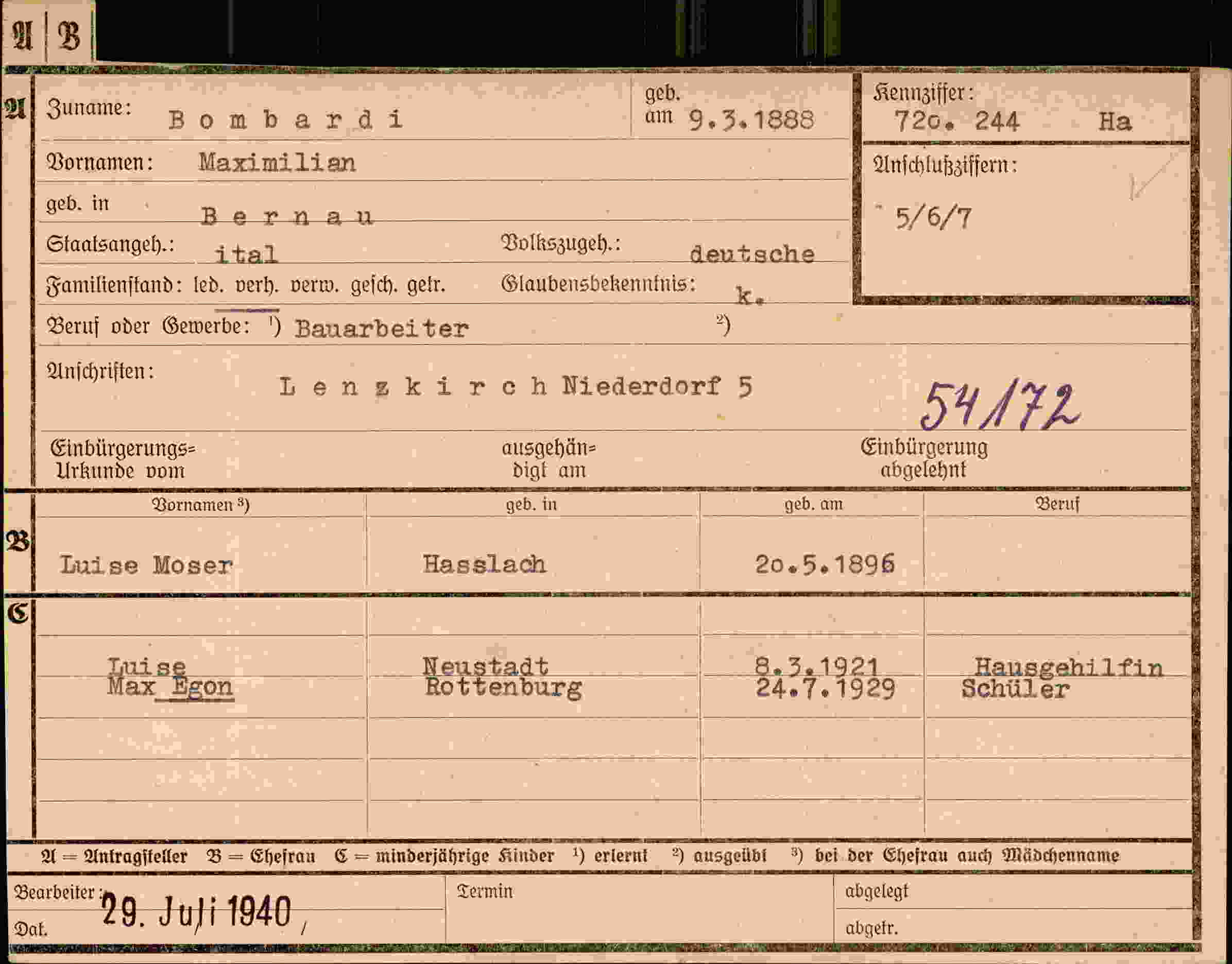 Dokument für Maximilian Bombardi