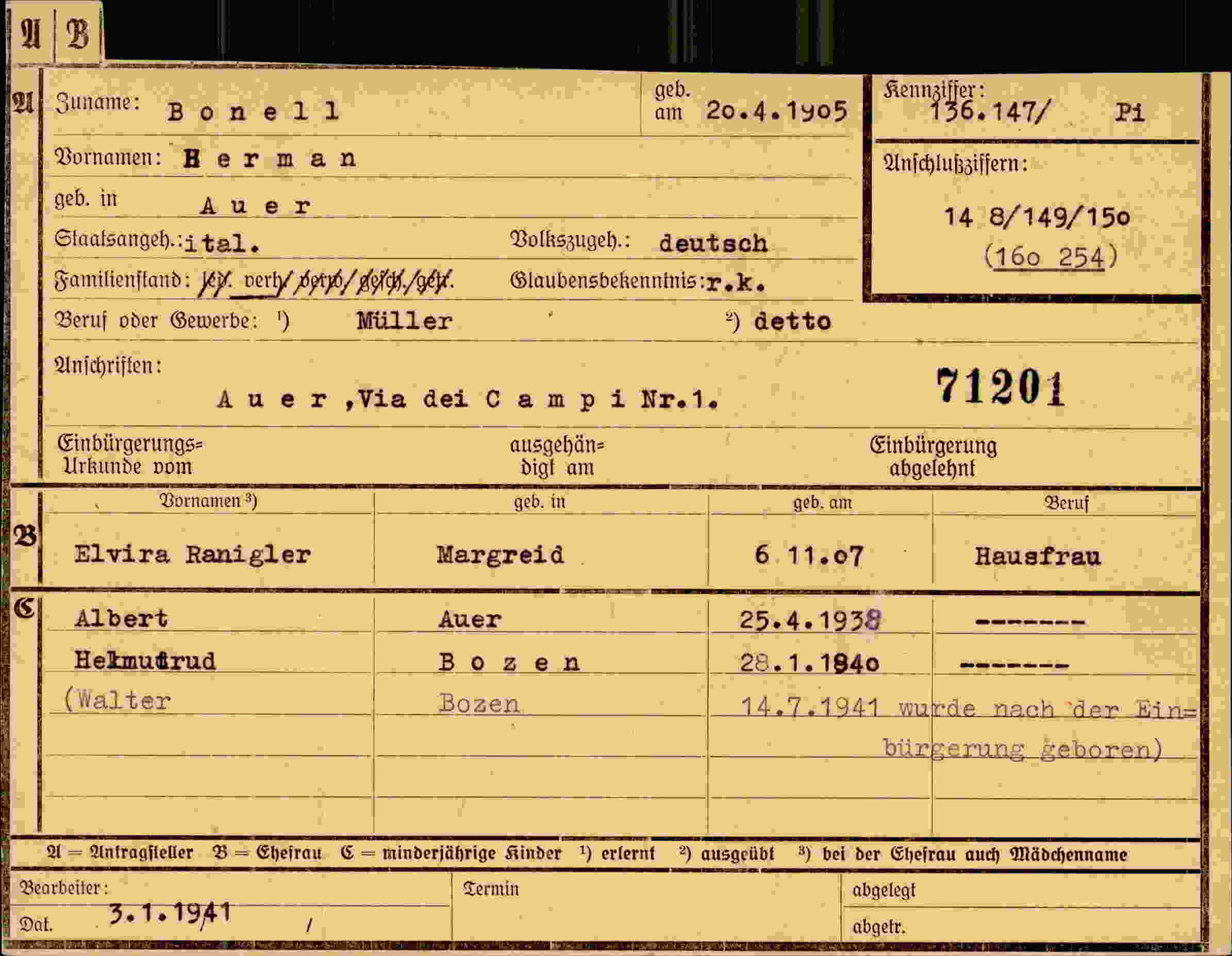 Dokument für Herman Bonell