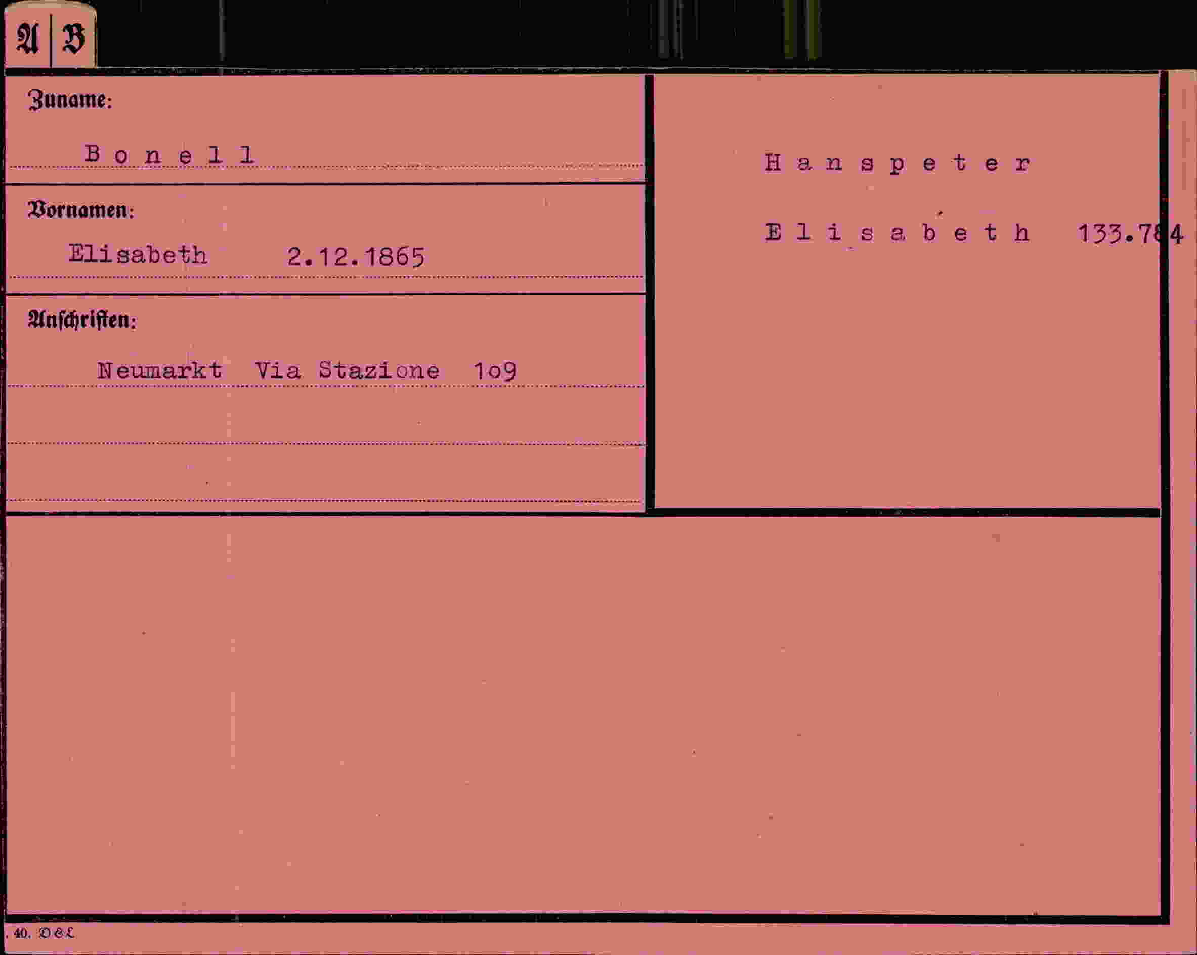 Vorderseite des Dokuments