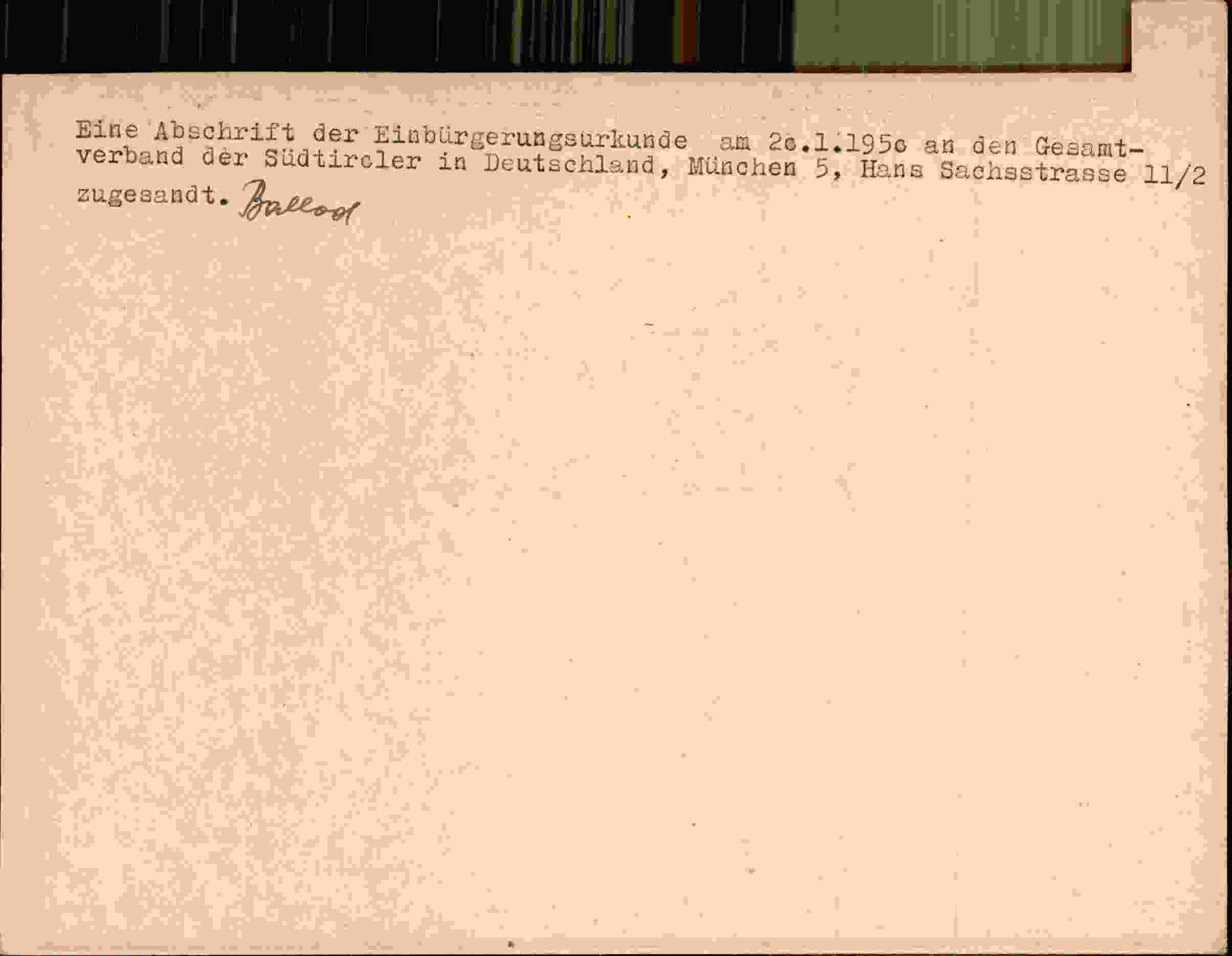 Rückseite des Dokuments
