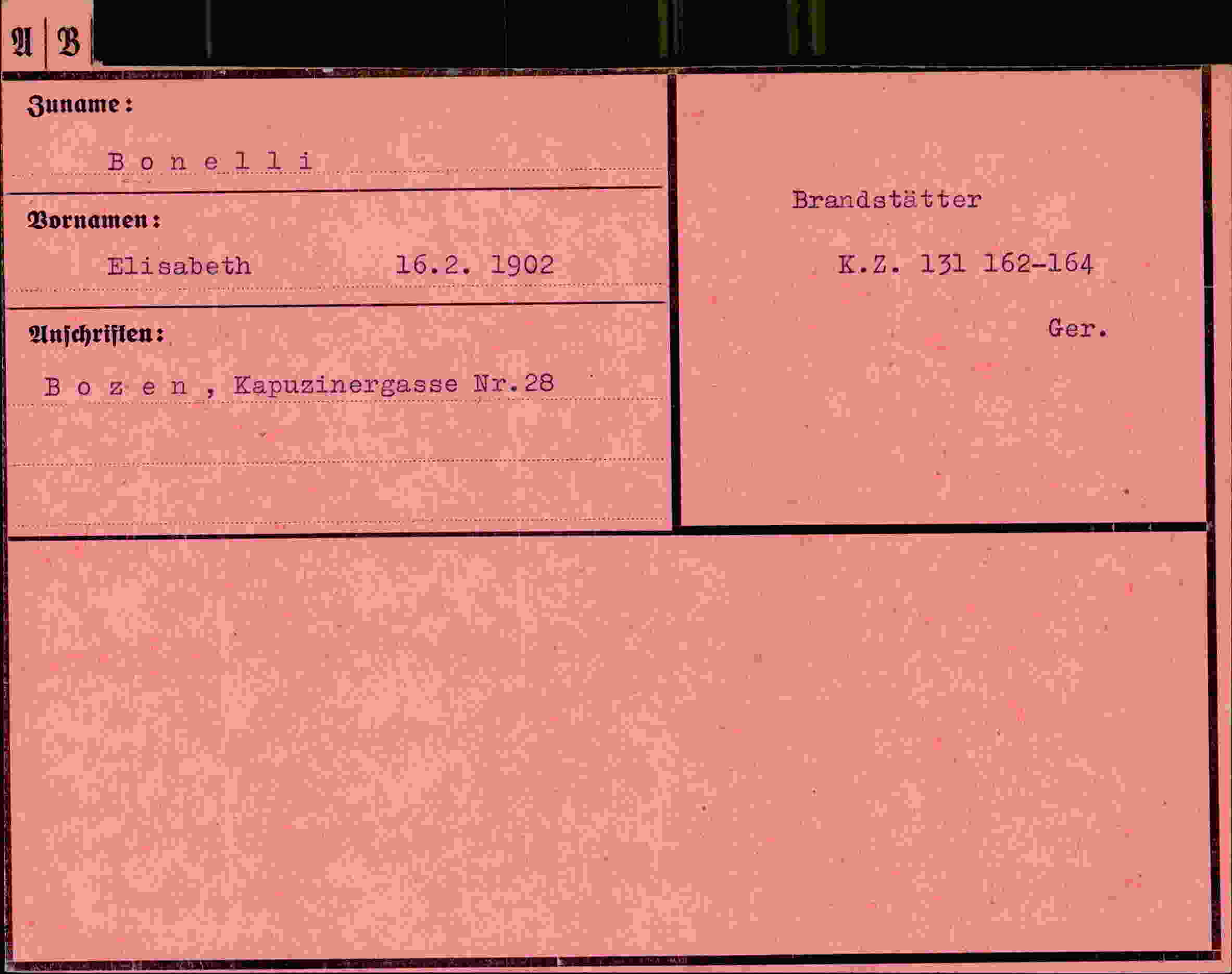 Vorderseite des Dokuments