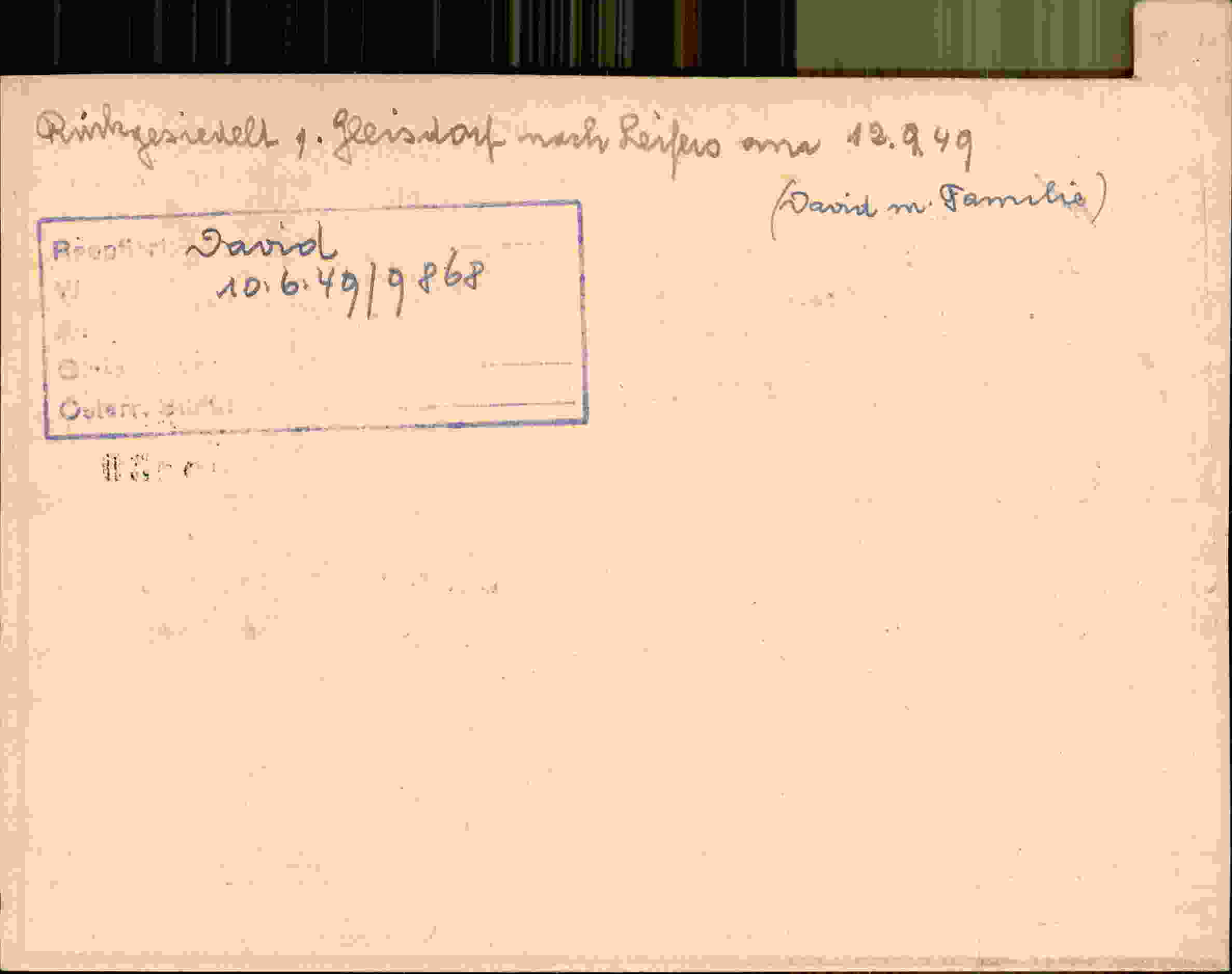 Rückseite des Dokuments