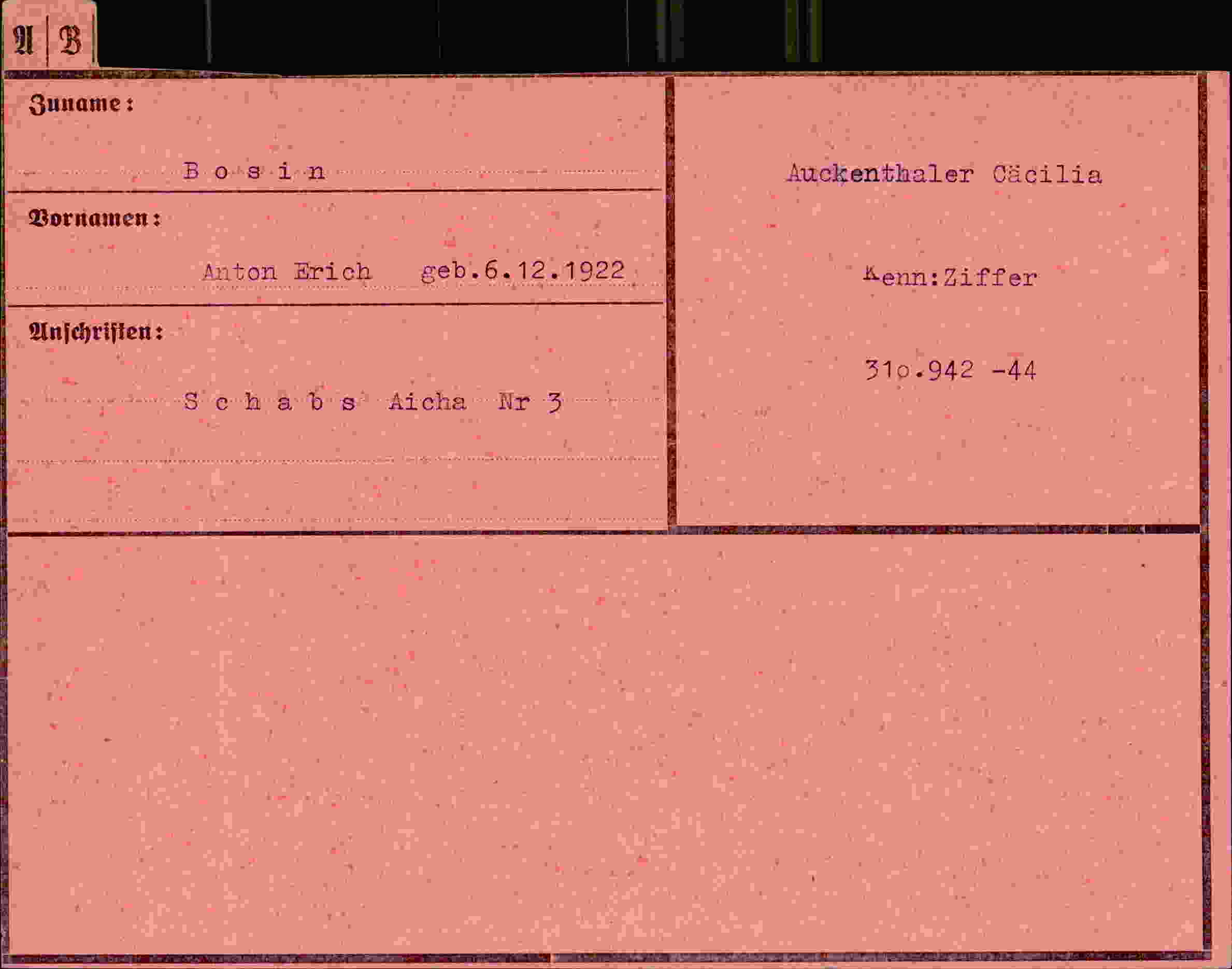 Vorderseite des Dokuments