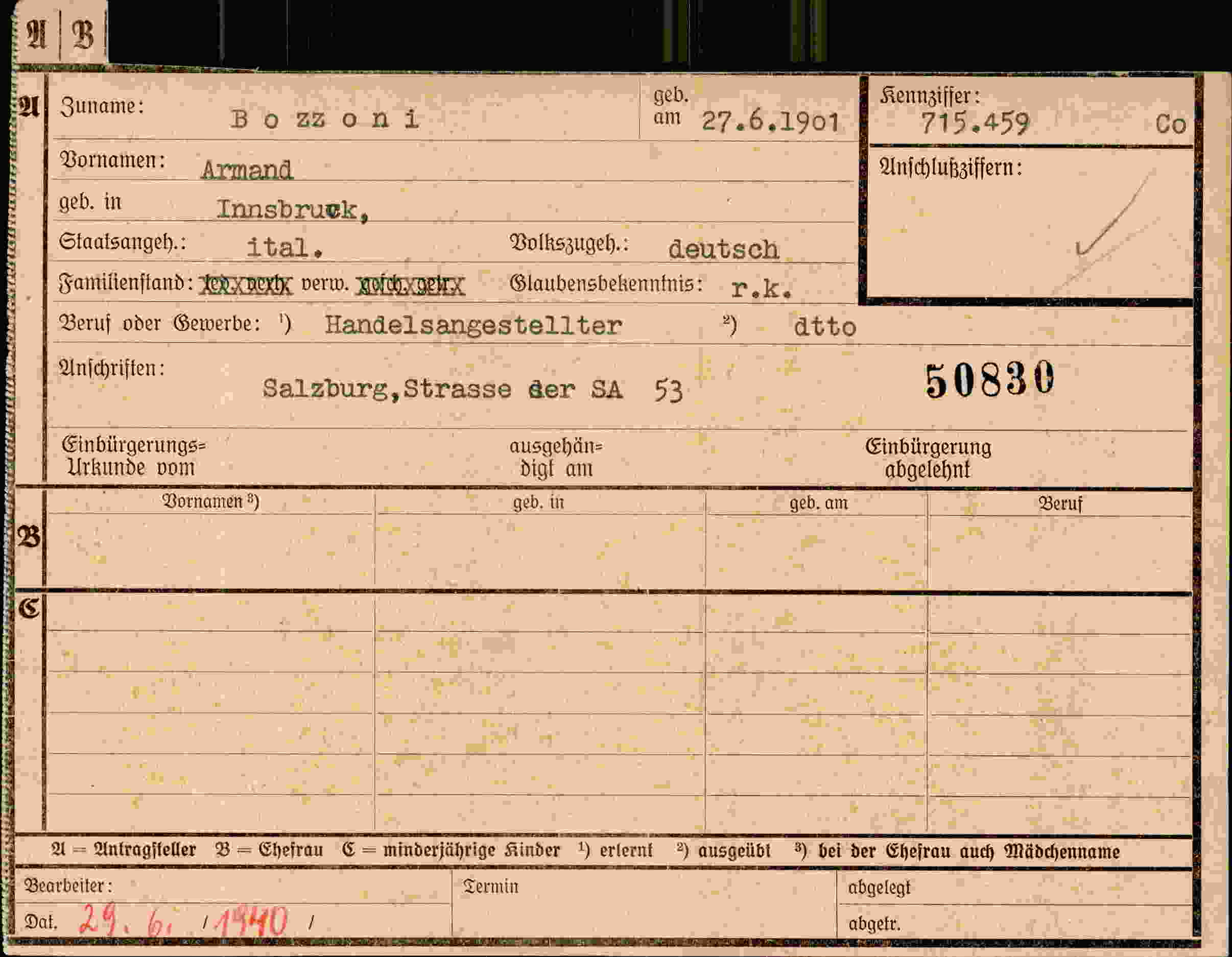 Dokument für Armand Bozzoni