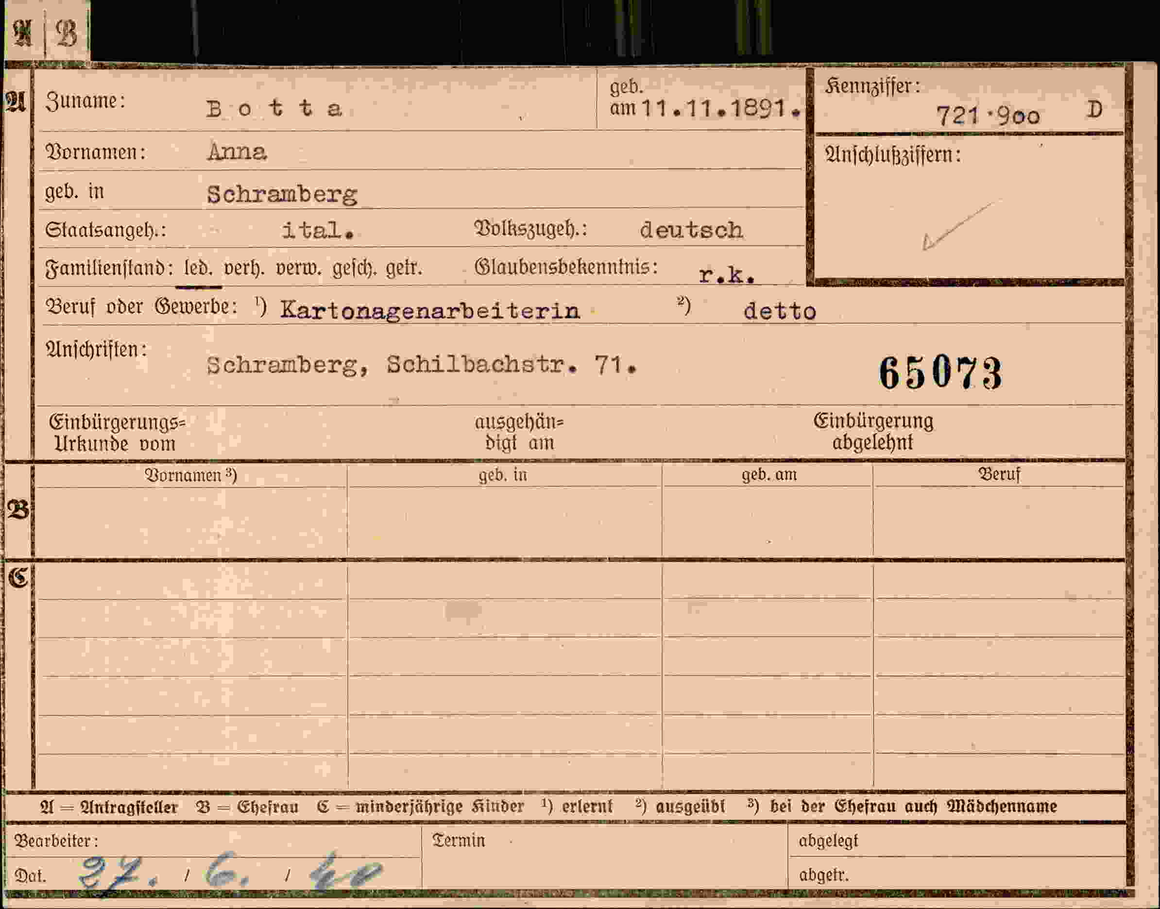 Dokument für Anna Botta