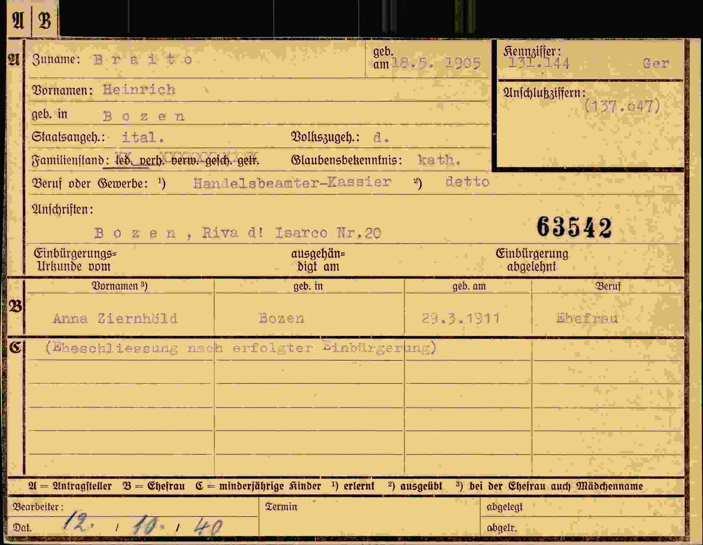 Dokument für Heinrich Braito