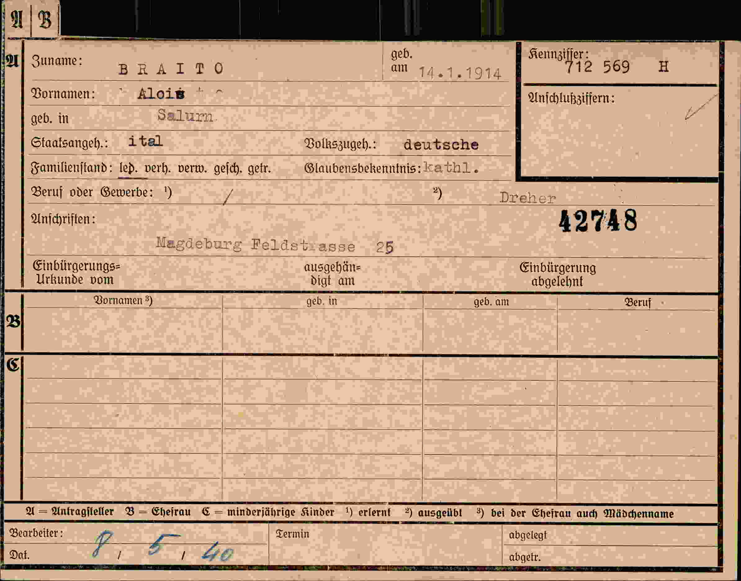Dokument für Alois Braito