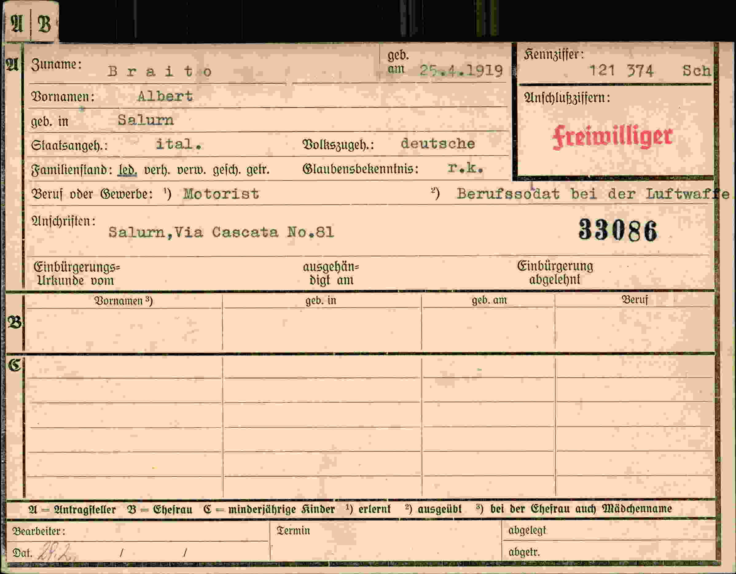 Dokument für Albert Braito
