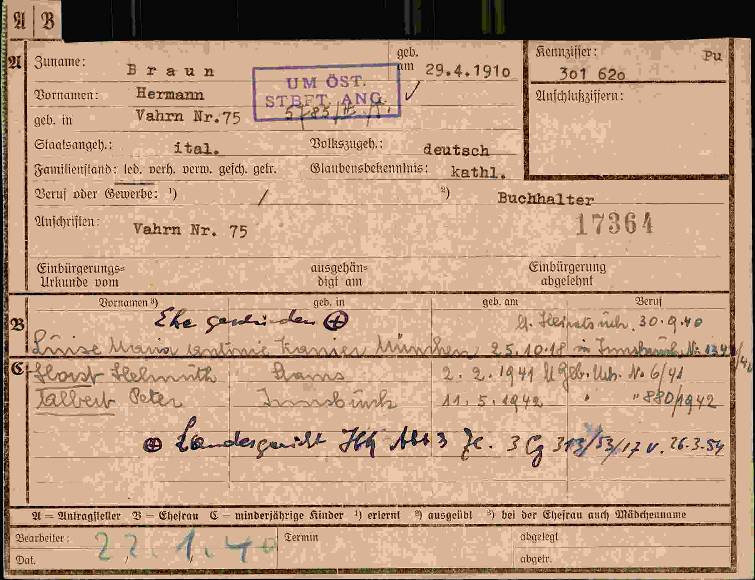 Dokument für Hermann Braun