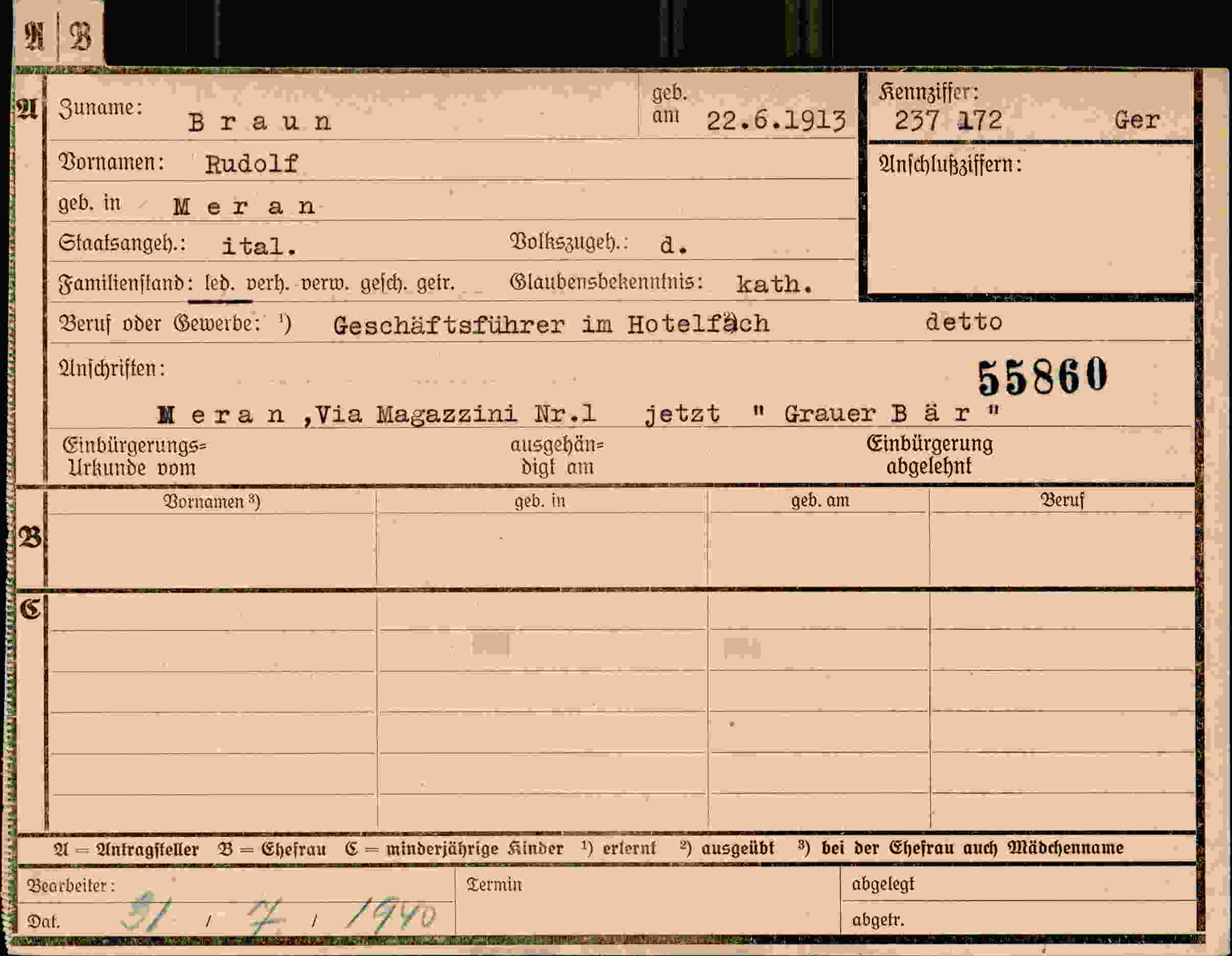 Dokument für Rudolf Braun