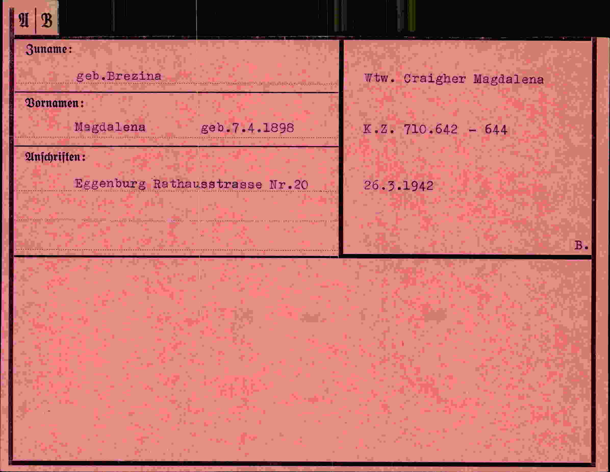 Vorderseite des Dokuments
