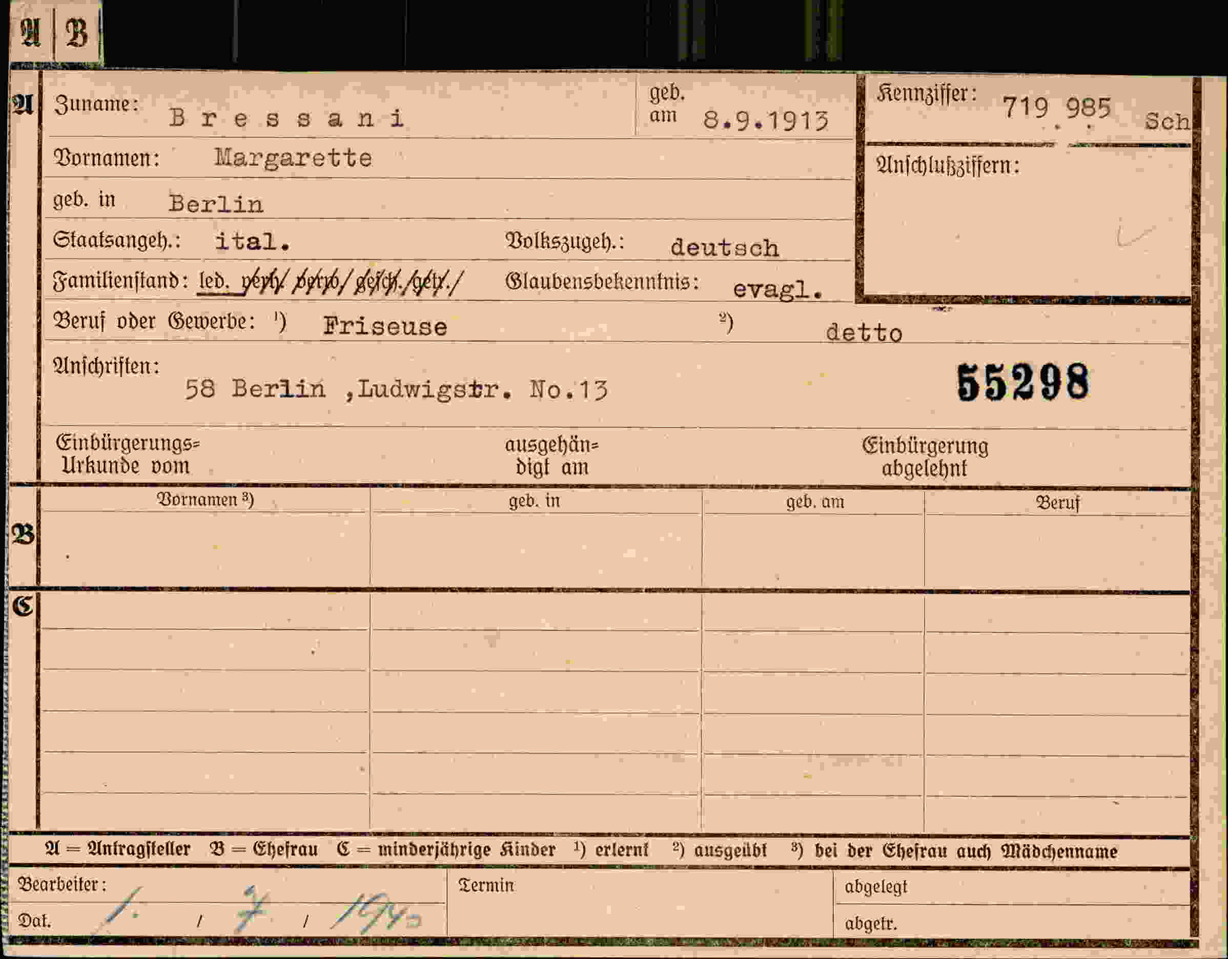 Dokument für Margarette Bressani