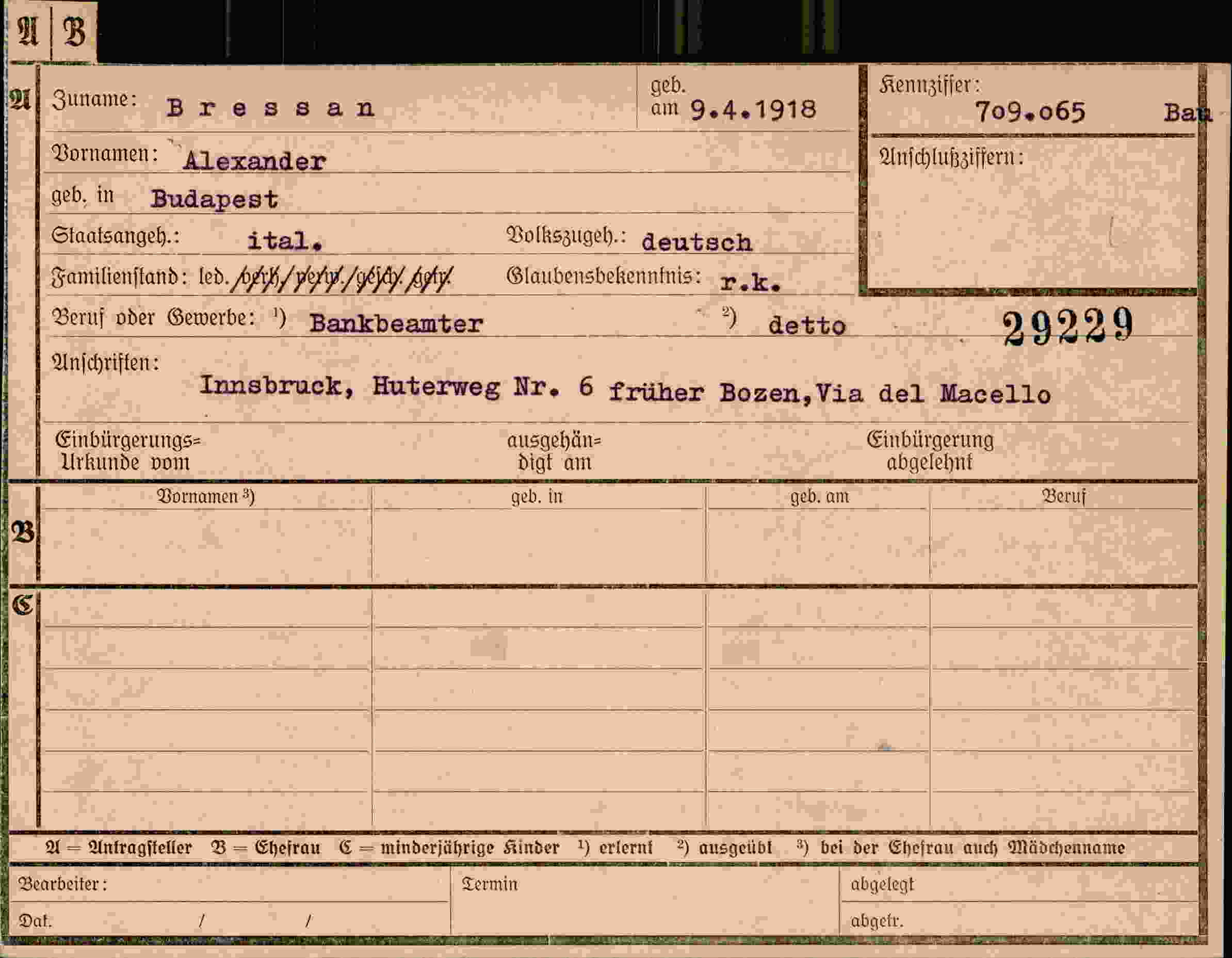 Dokument für Alexander Bressan