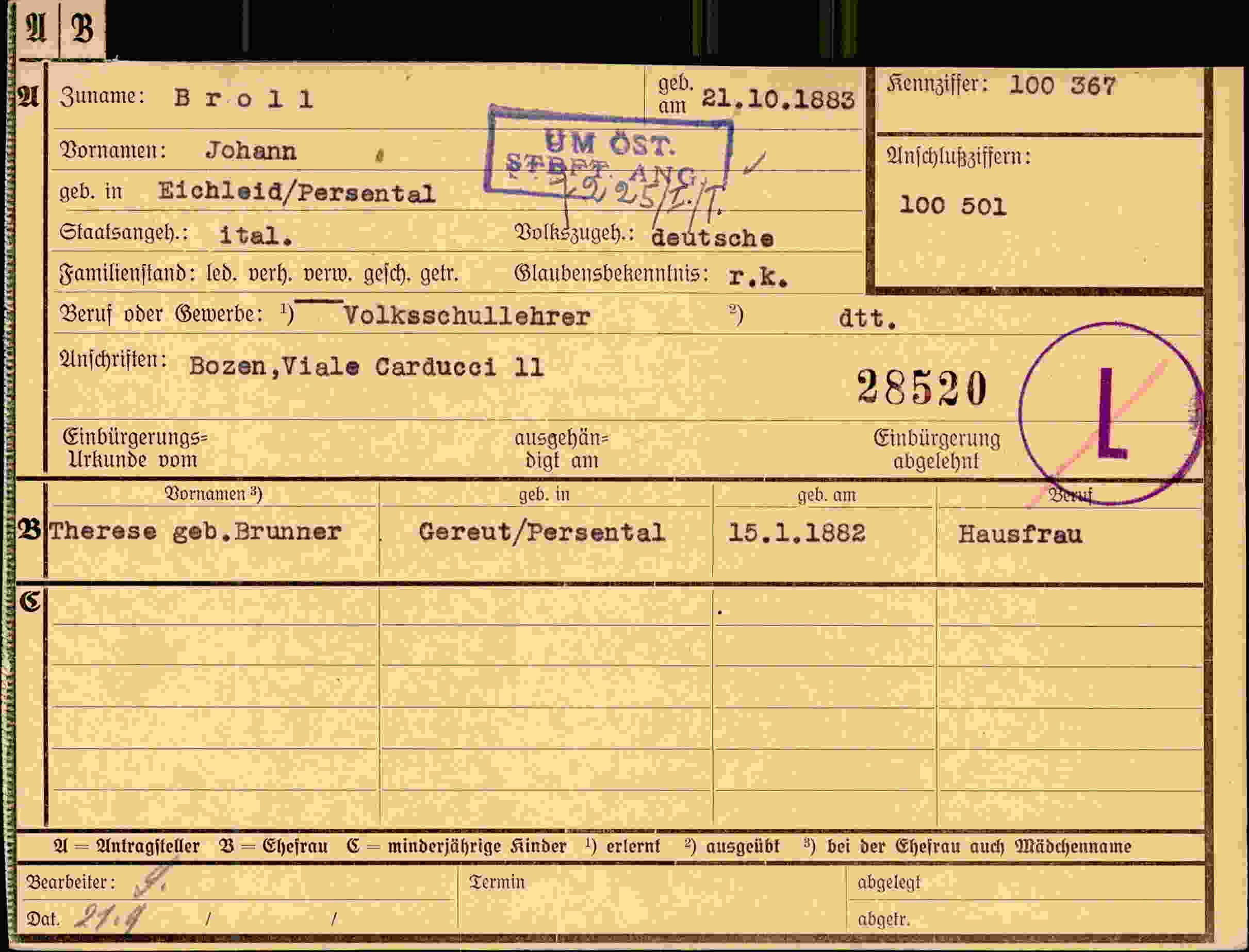 Dokument für Johann Broll