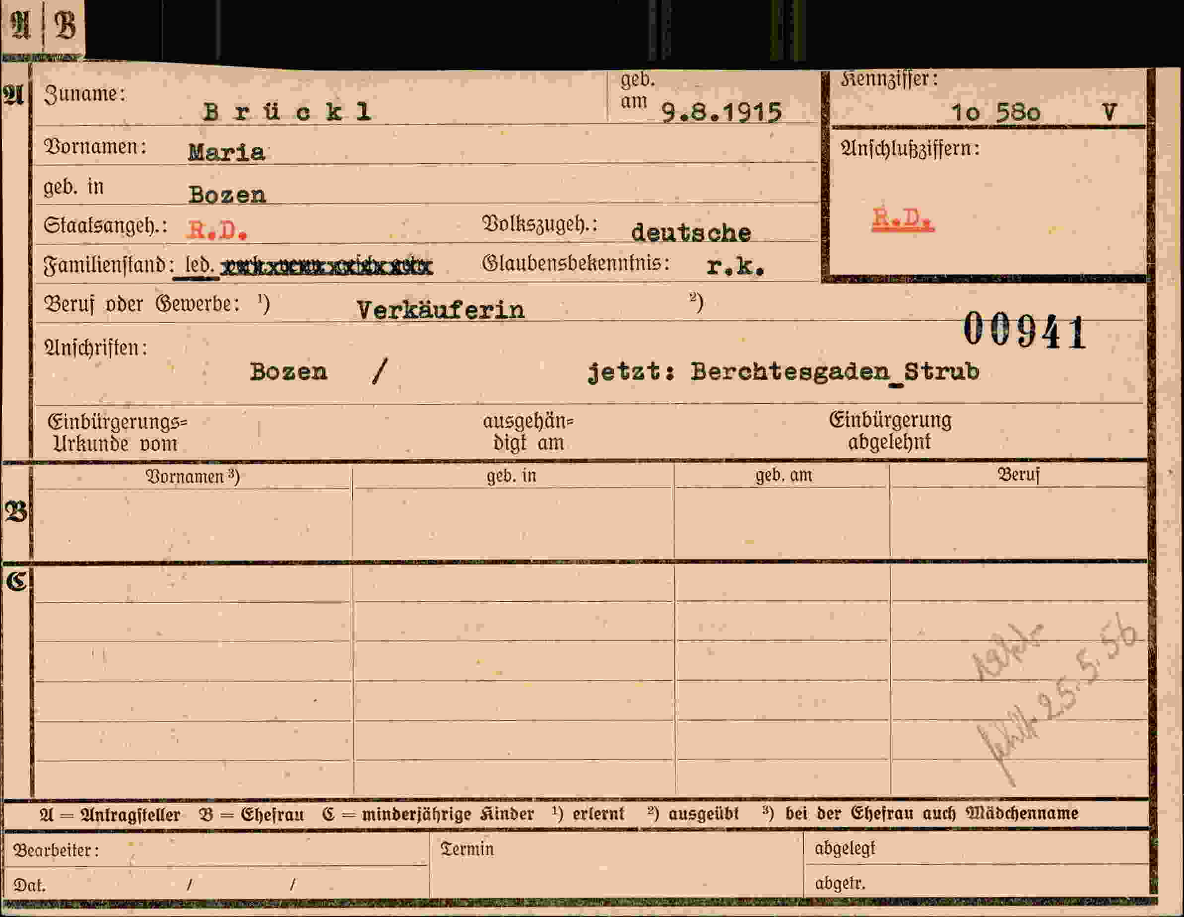 Vorderseite des Dokuments