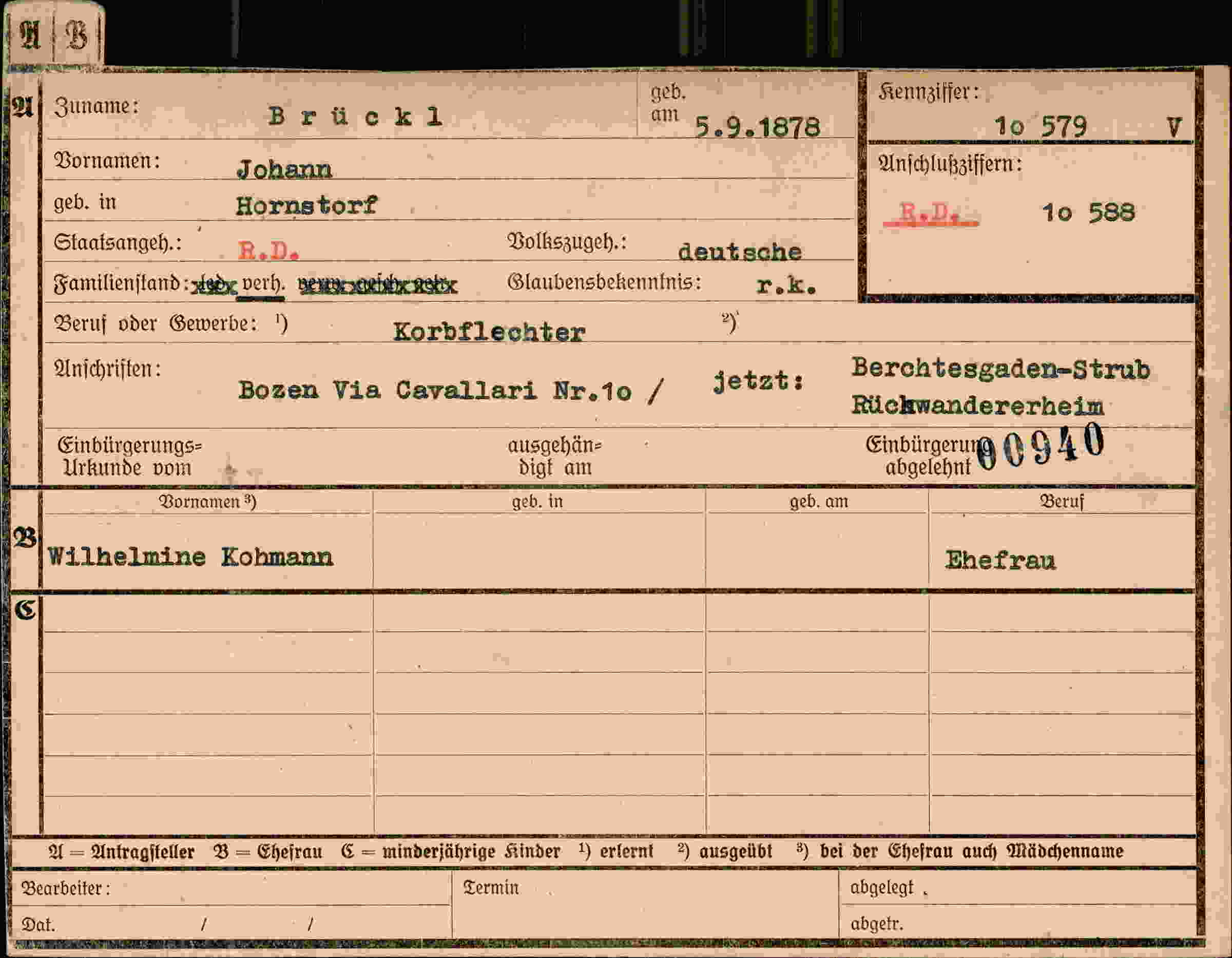 Dokument für Johann Brückl