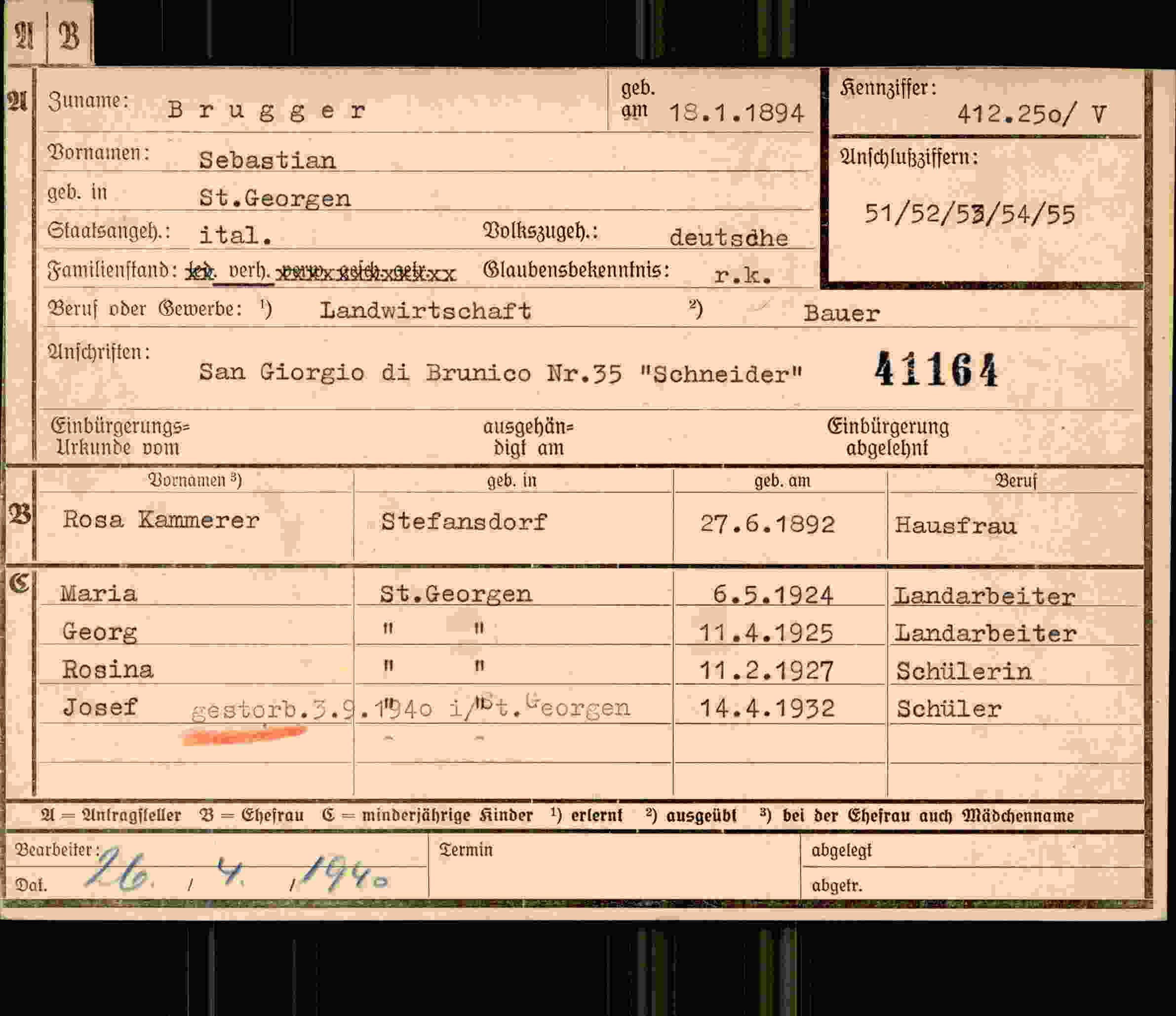 Dokument für Sebastian Brugger