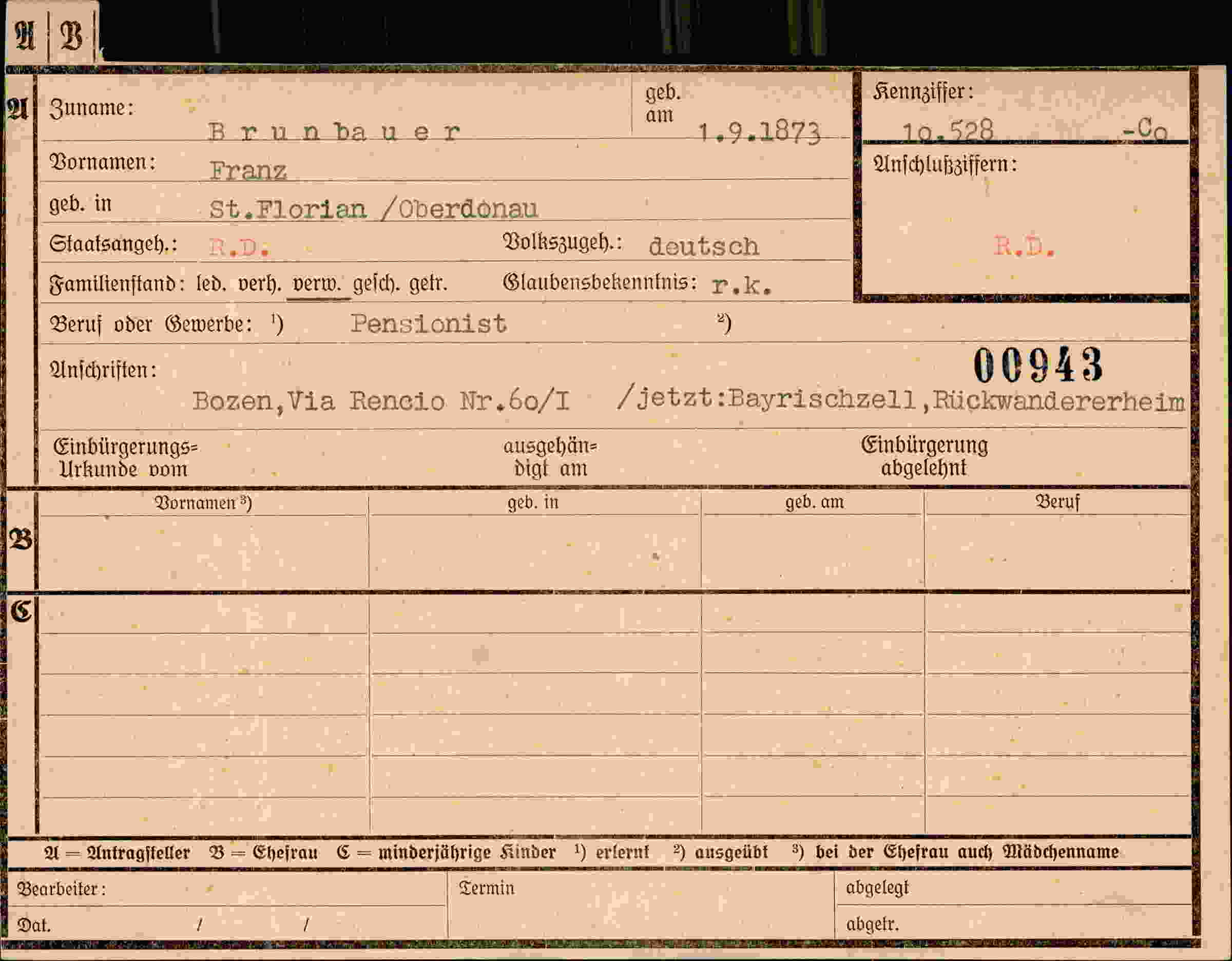Dokument für Fran Brunbauer