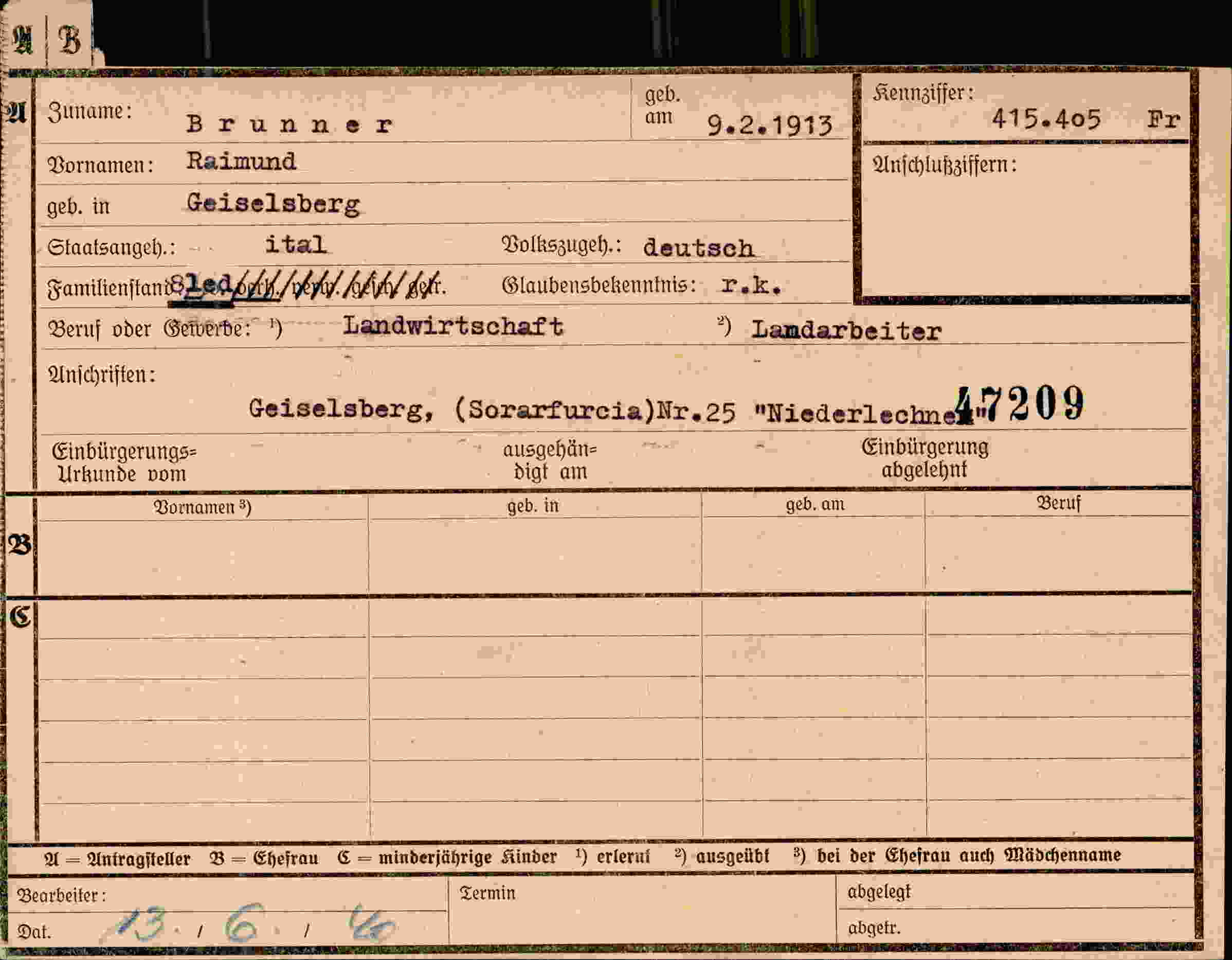 Dokument für Raimund Brunner