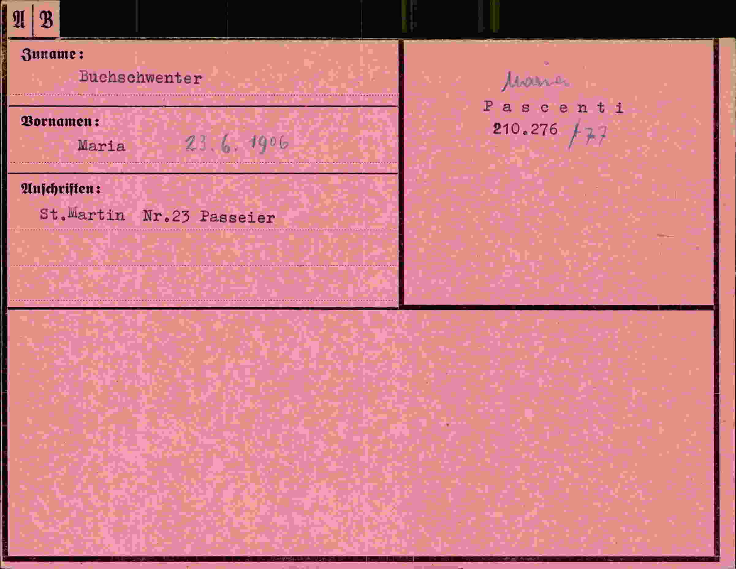 Vorderseite des Dokuments