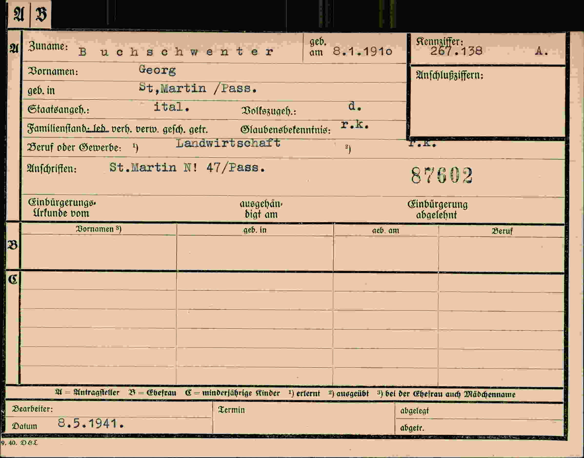 Dokument für Georg Buchschwenter