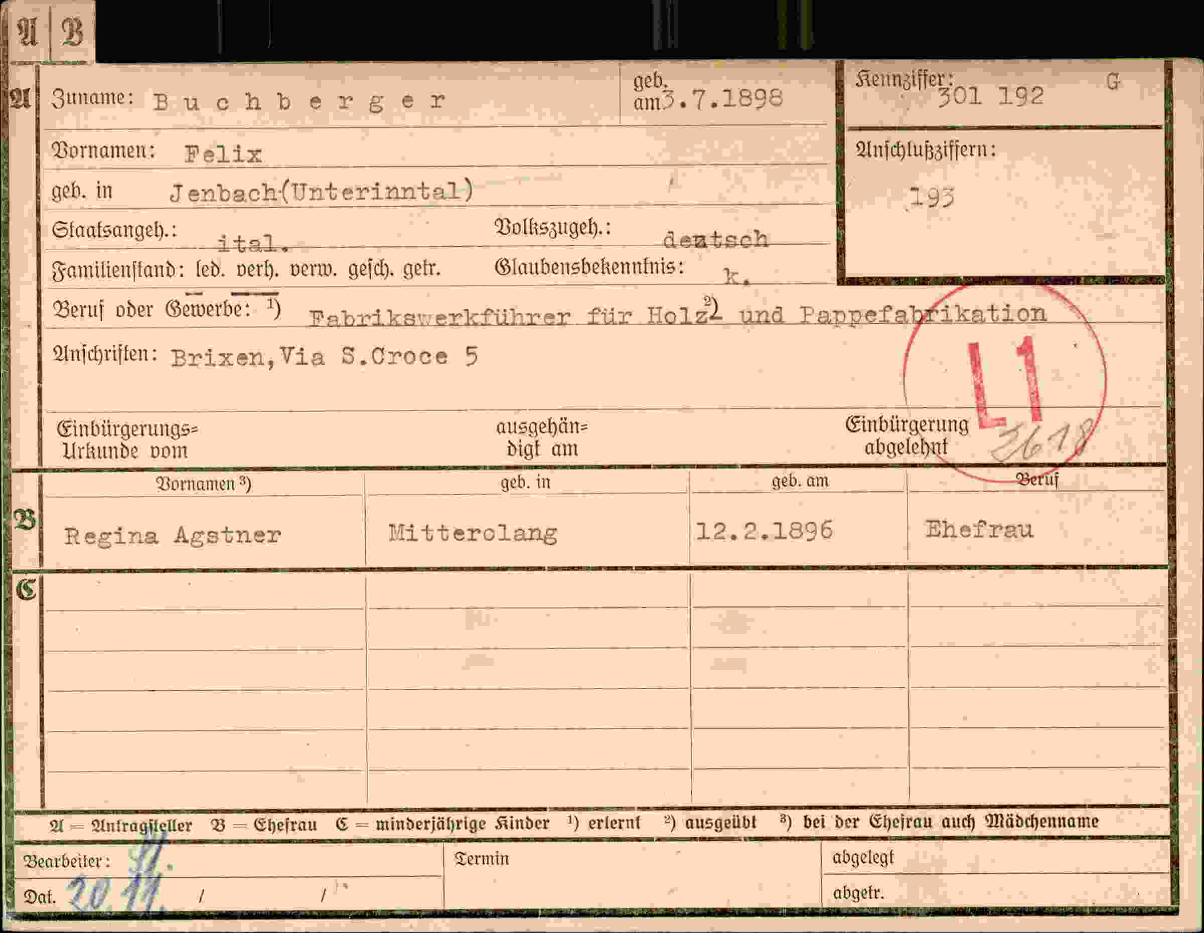 Dokument für Felix Buchberger