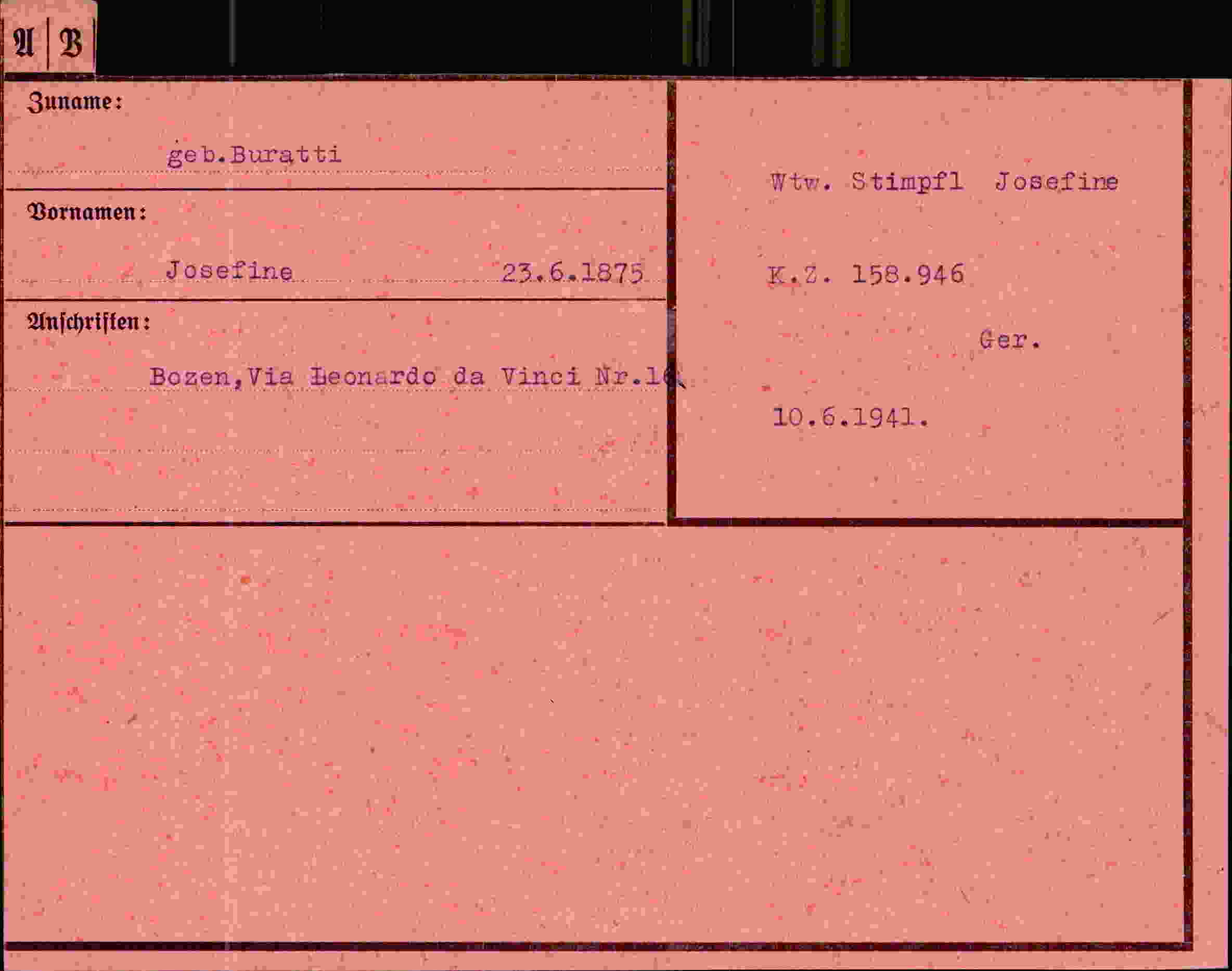 Vorderseite des Dokuments