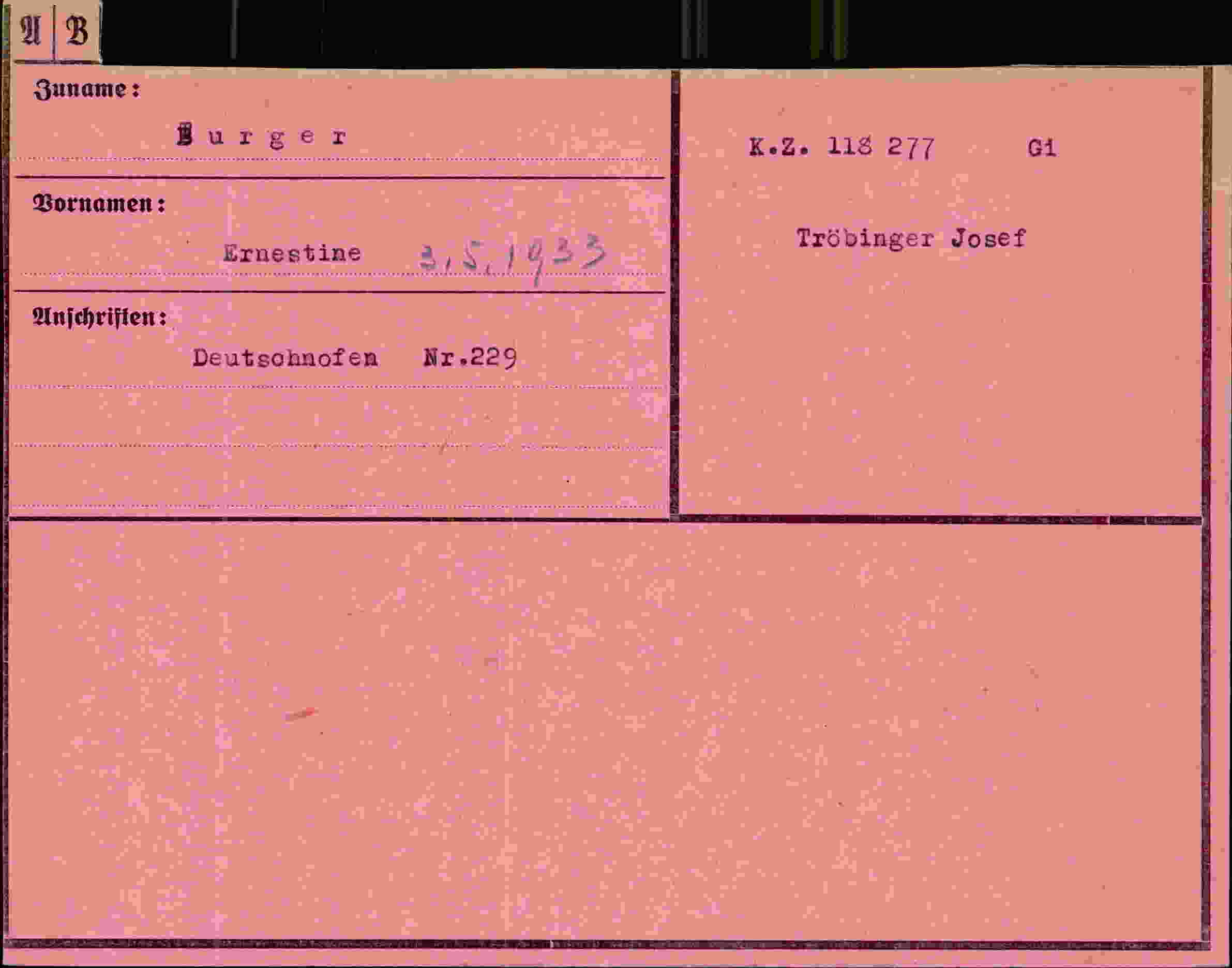 Vorderseite des Dokuments