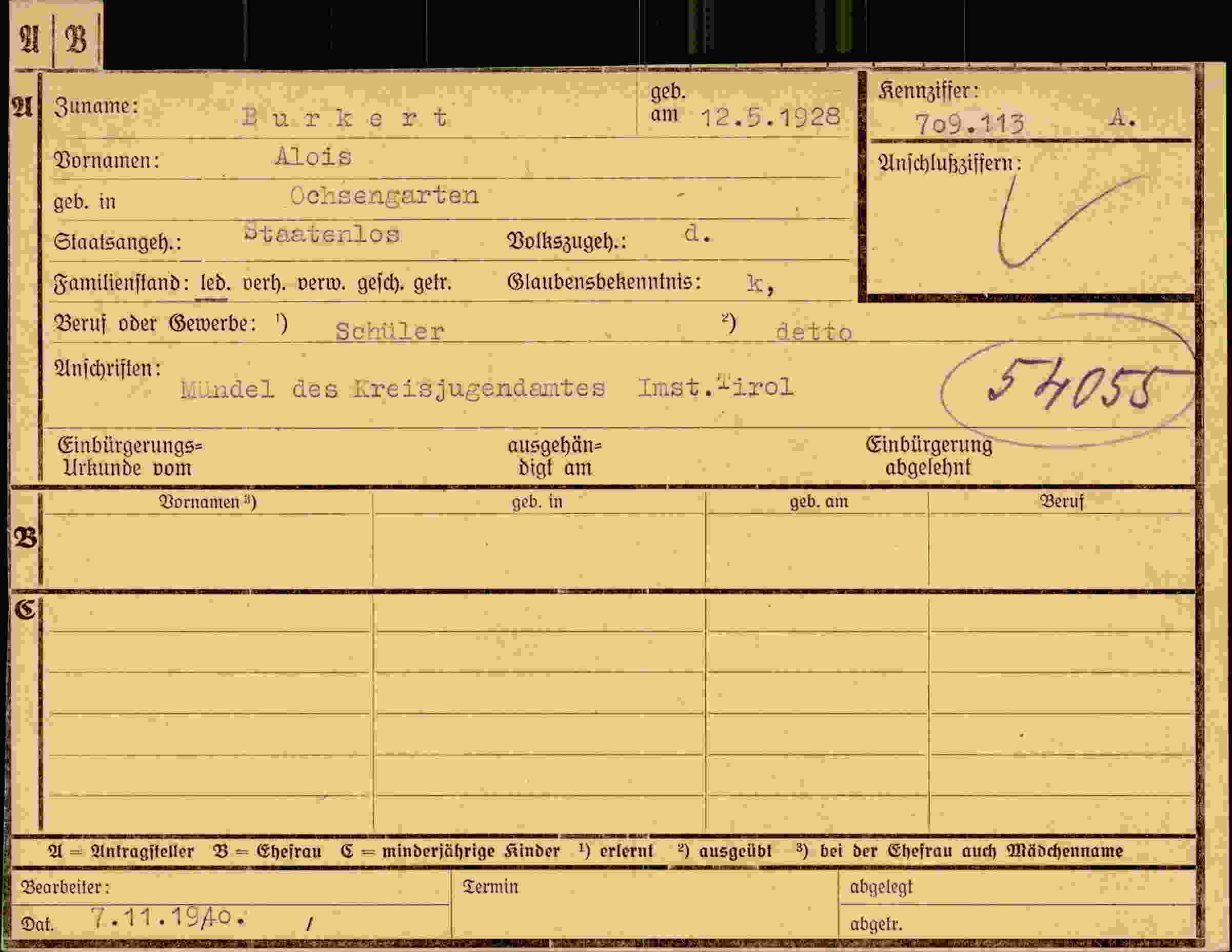 Dokument für Alois Burkert