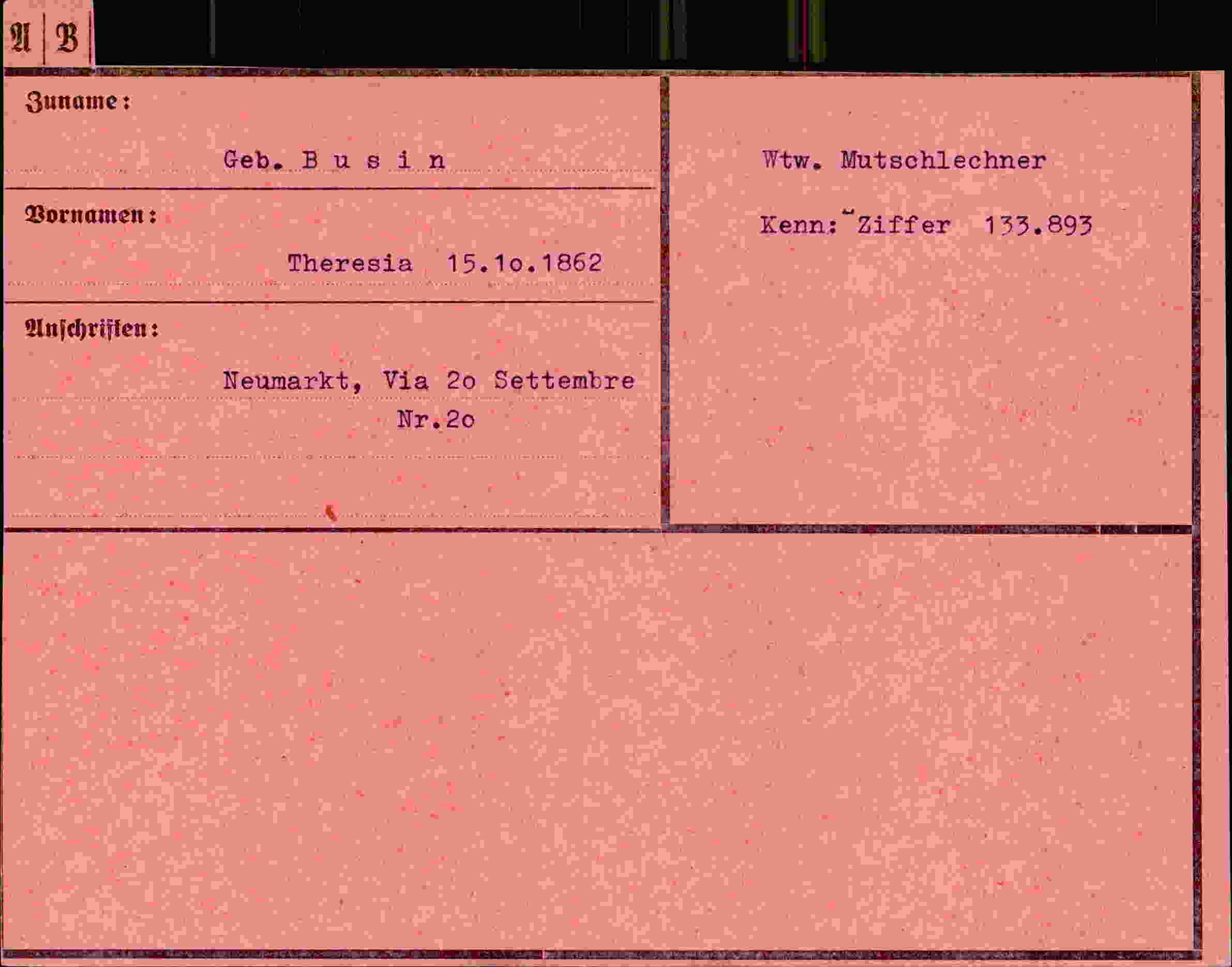 Vorderseite des Dokuments