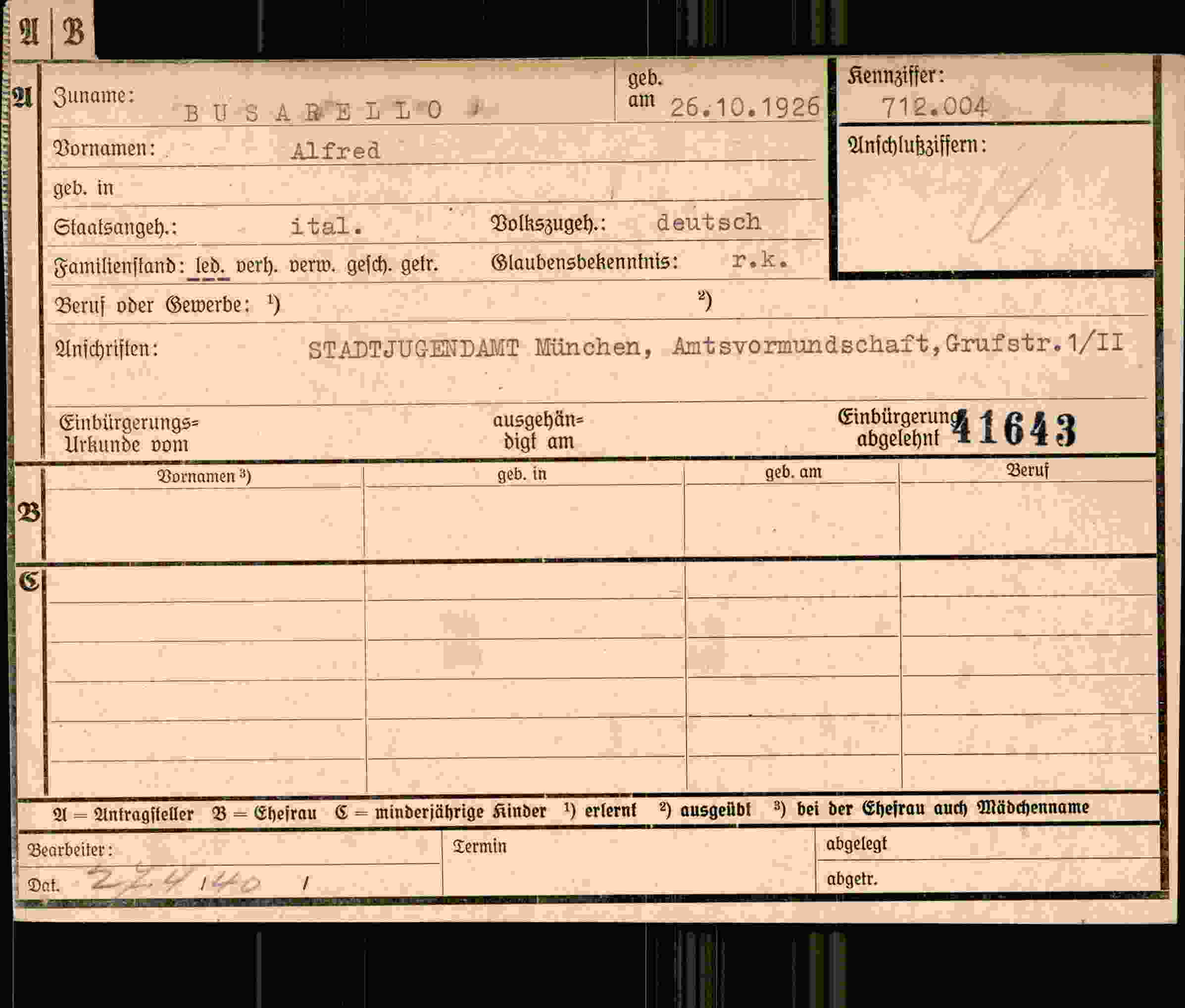 Vorderseite des Dokuments