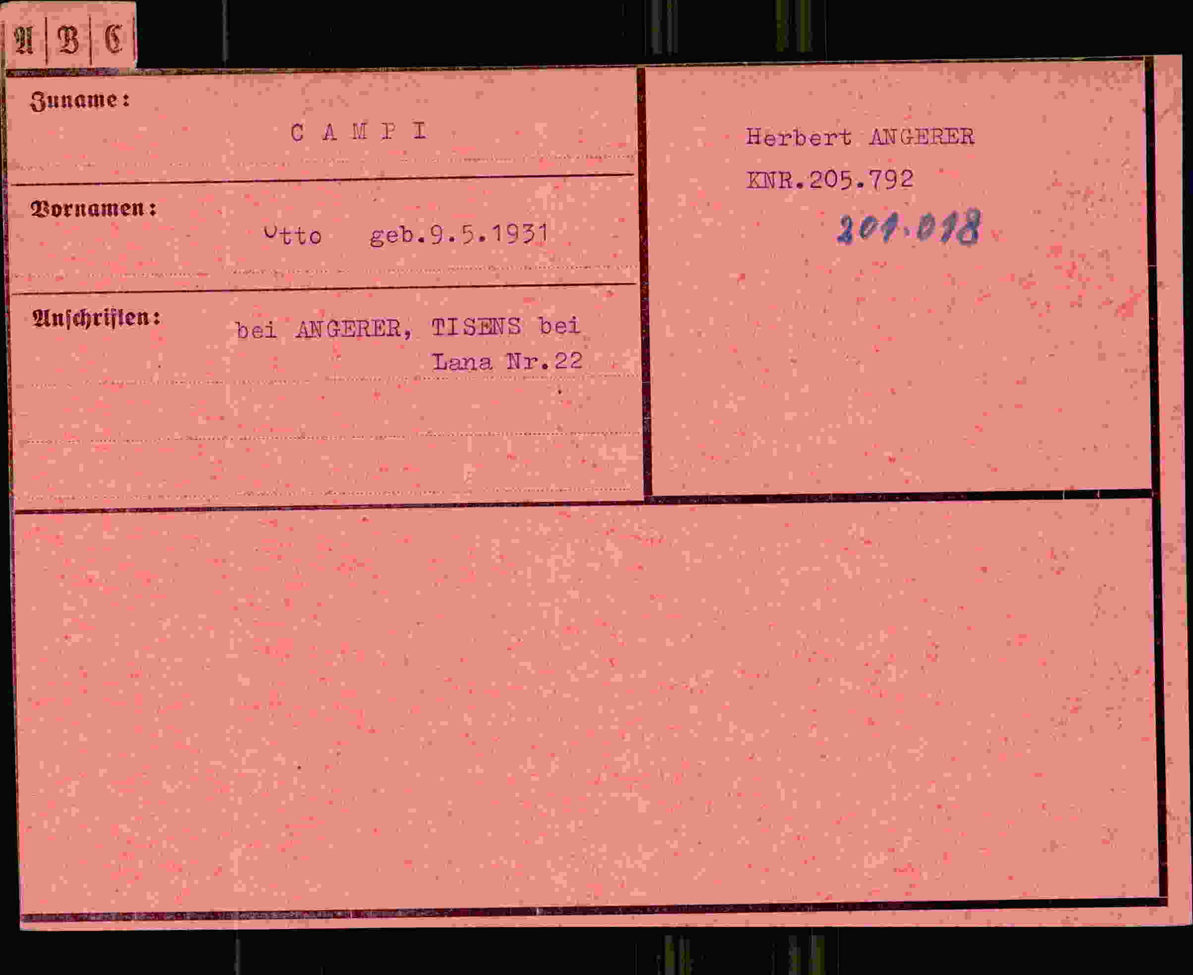 Dokument für Otto Campi