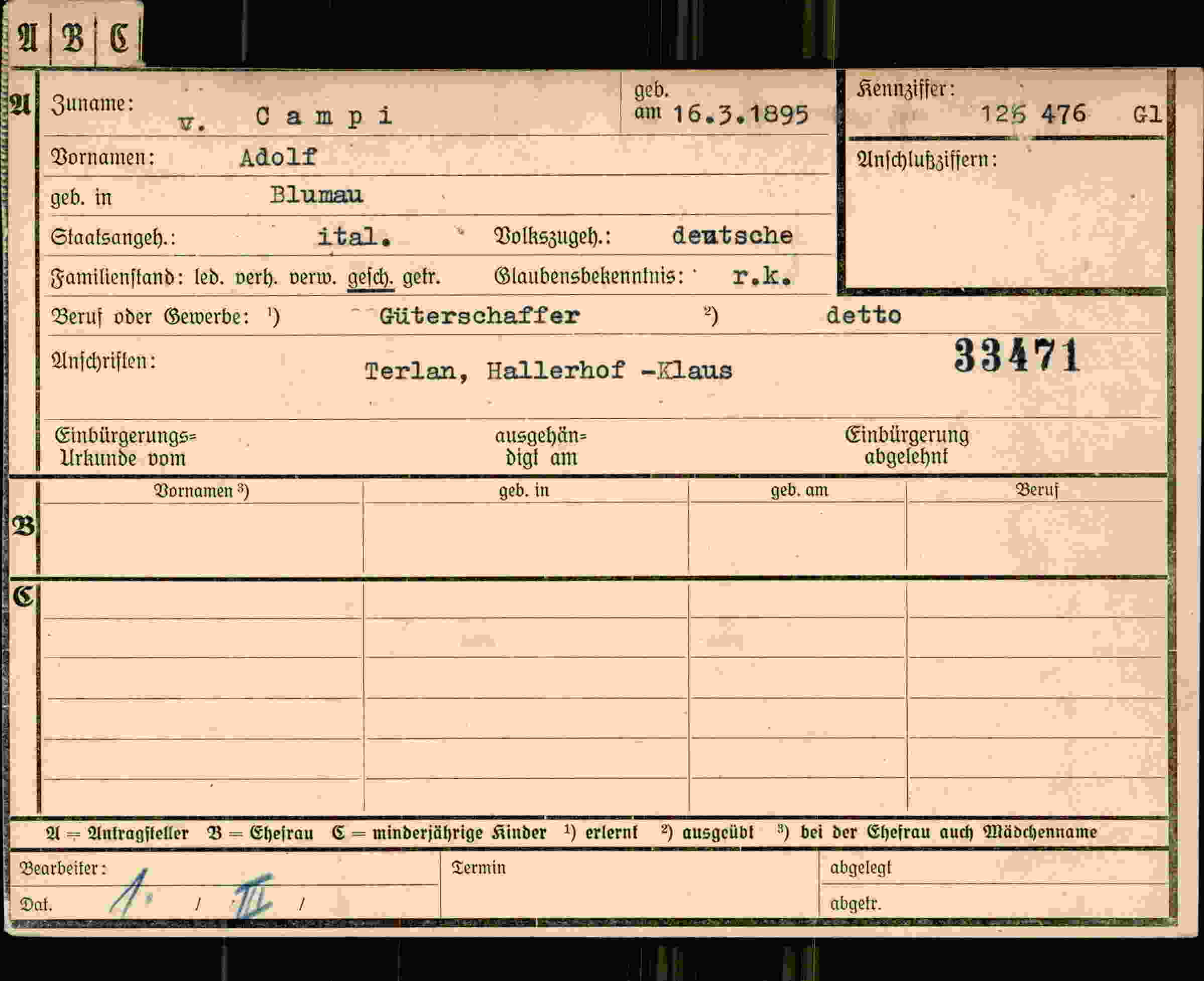 Dokument für Adolf Campi