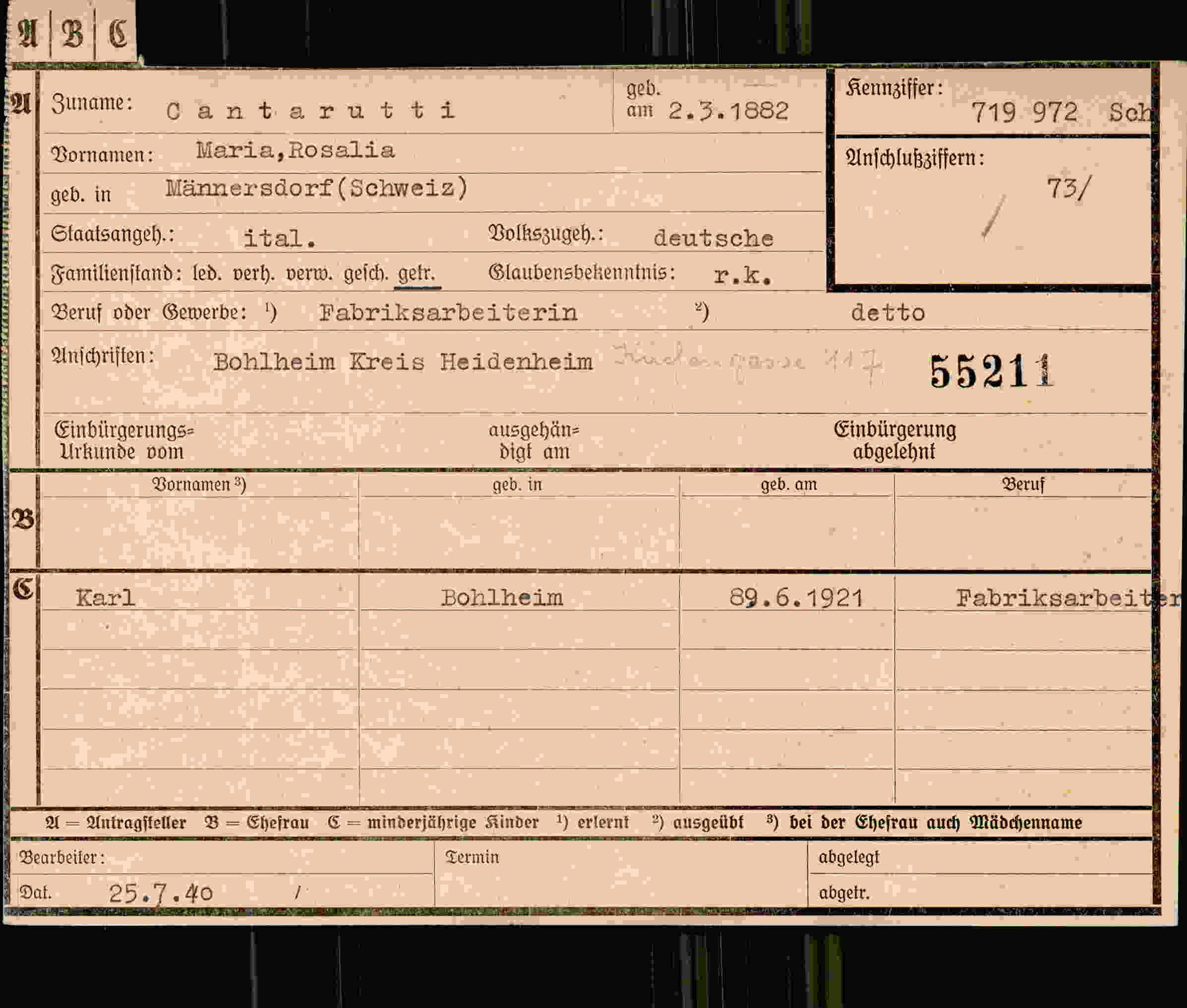 Vorderseite des Dokuments