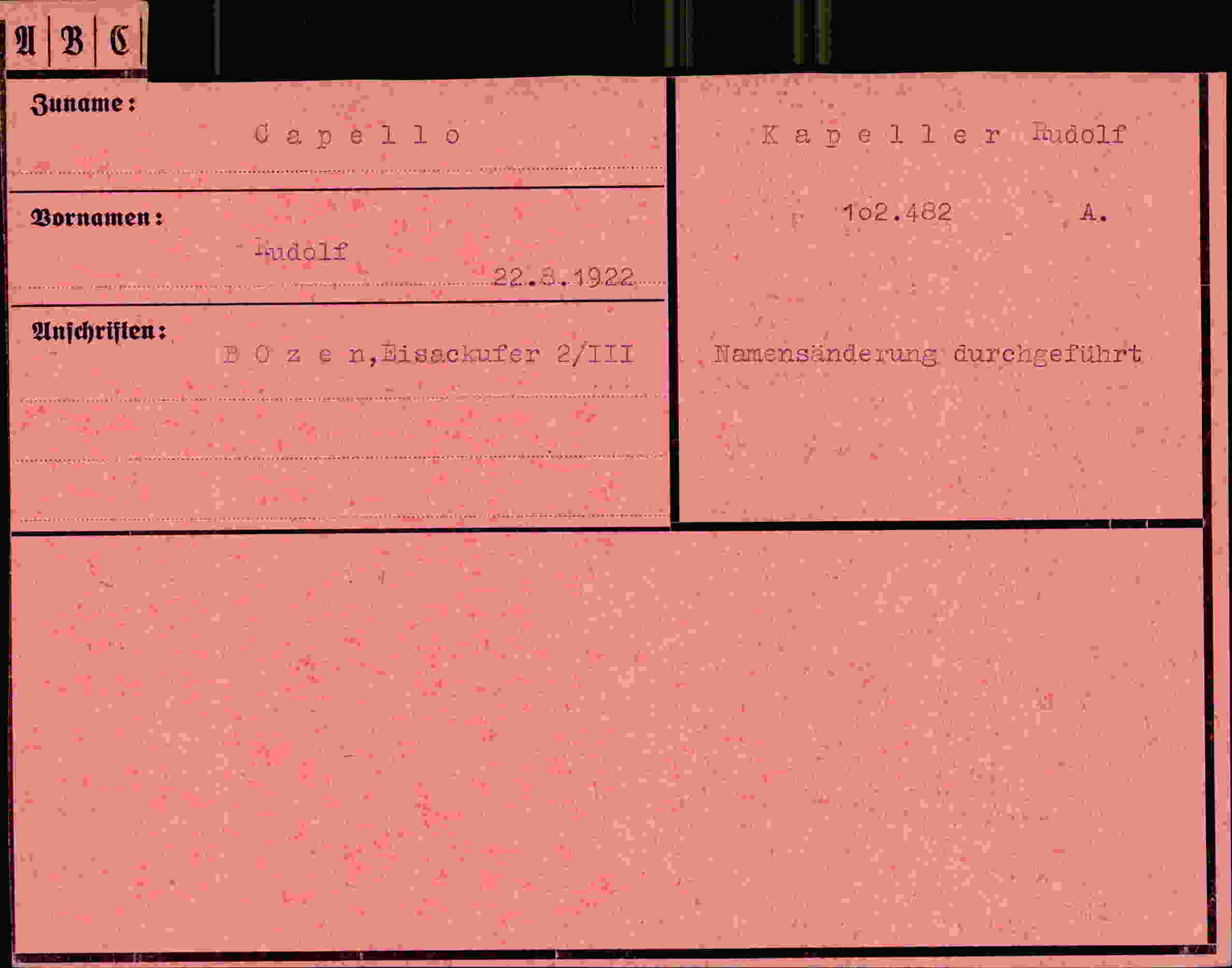 Dokument für Rudolf Capello