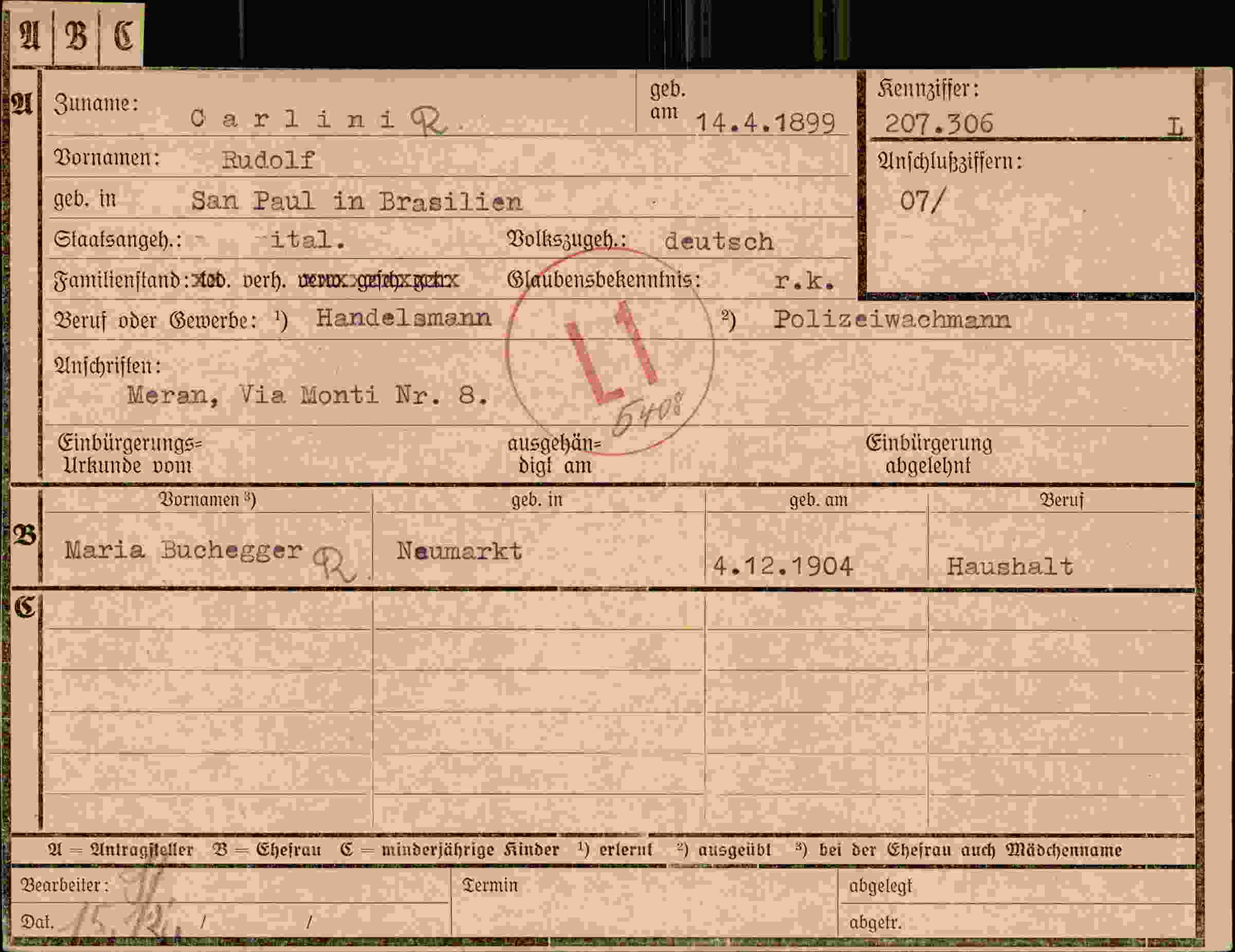 Dokument für Rudolf Carlini R