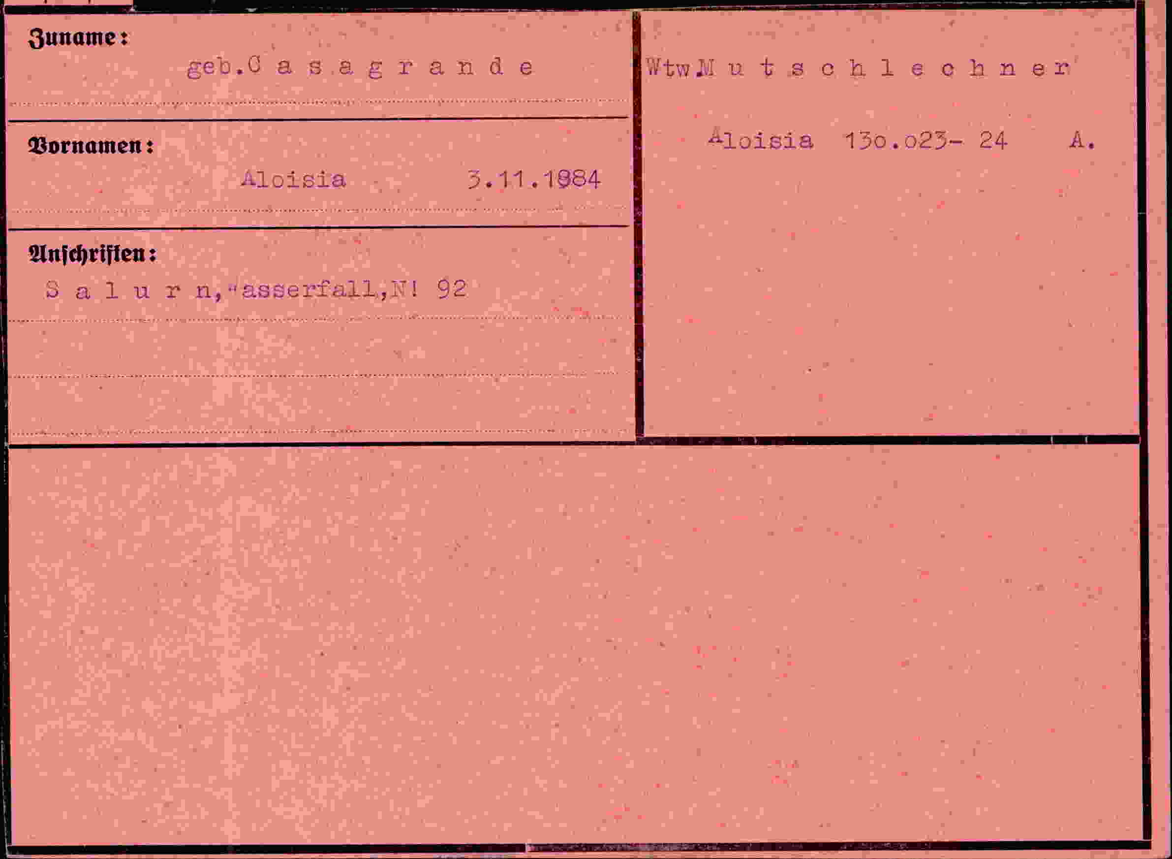 Vorderseite des Dokuments