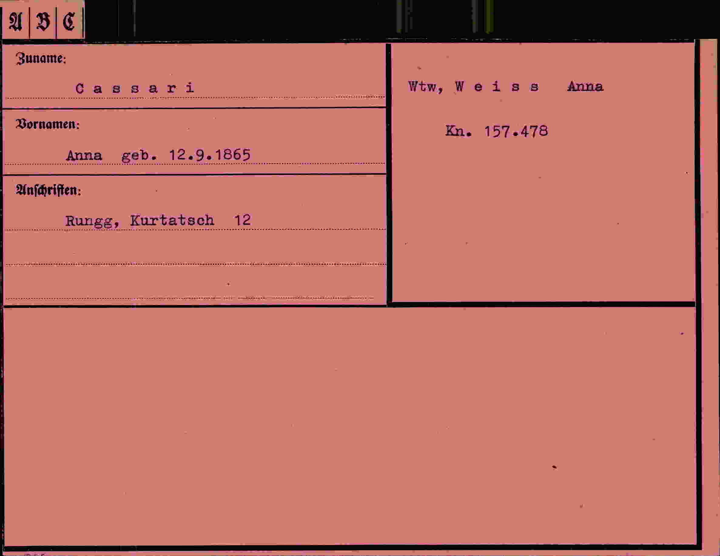 Vorderseite des Dokuments